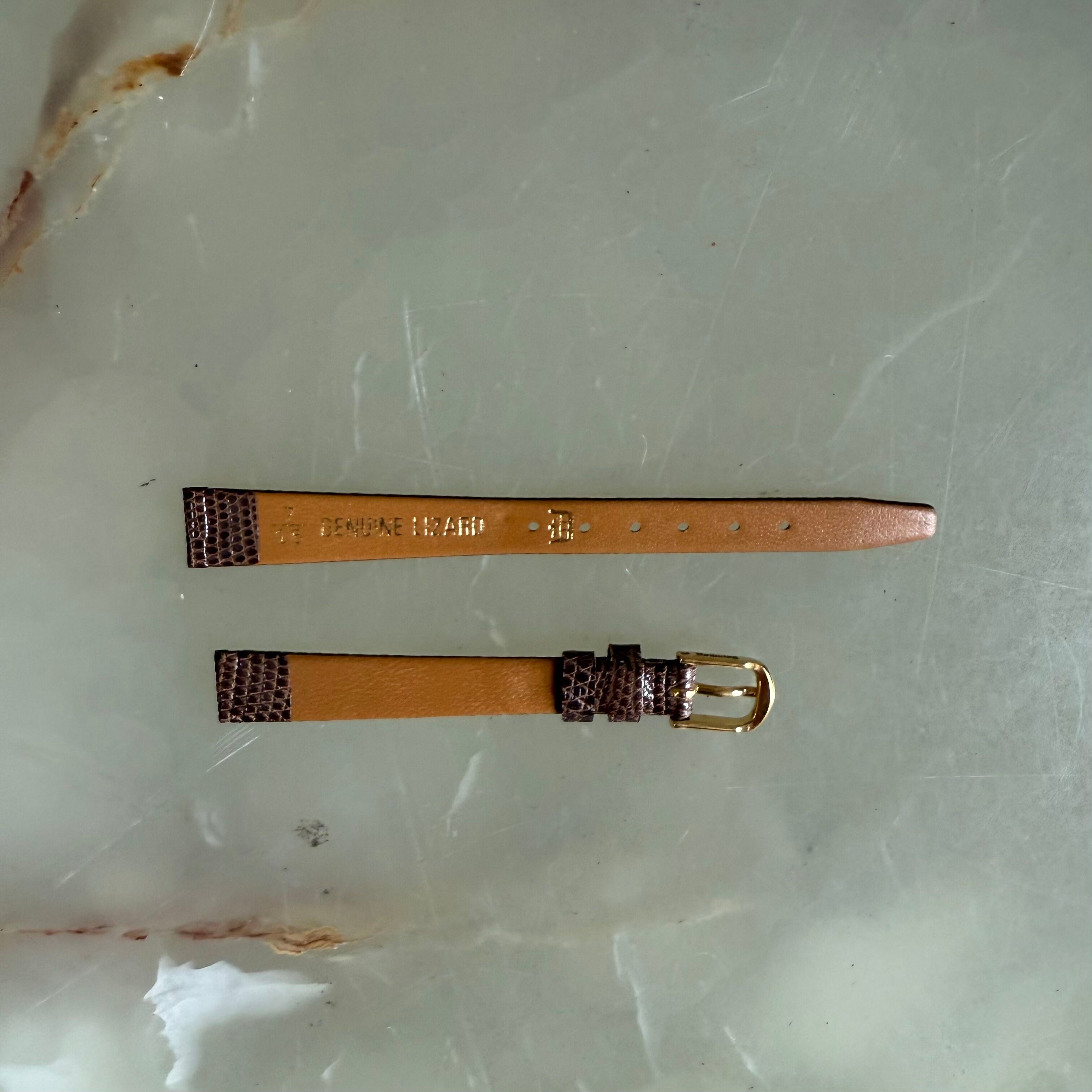 Genuine Lizard Brown Watch Strap Band 10mm w Buckle