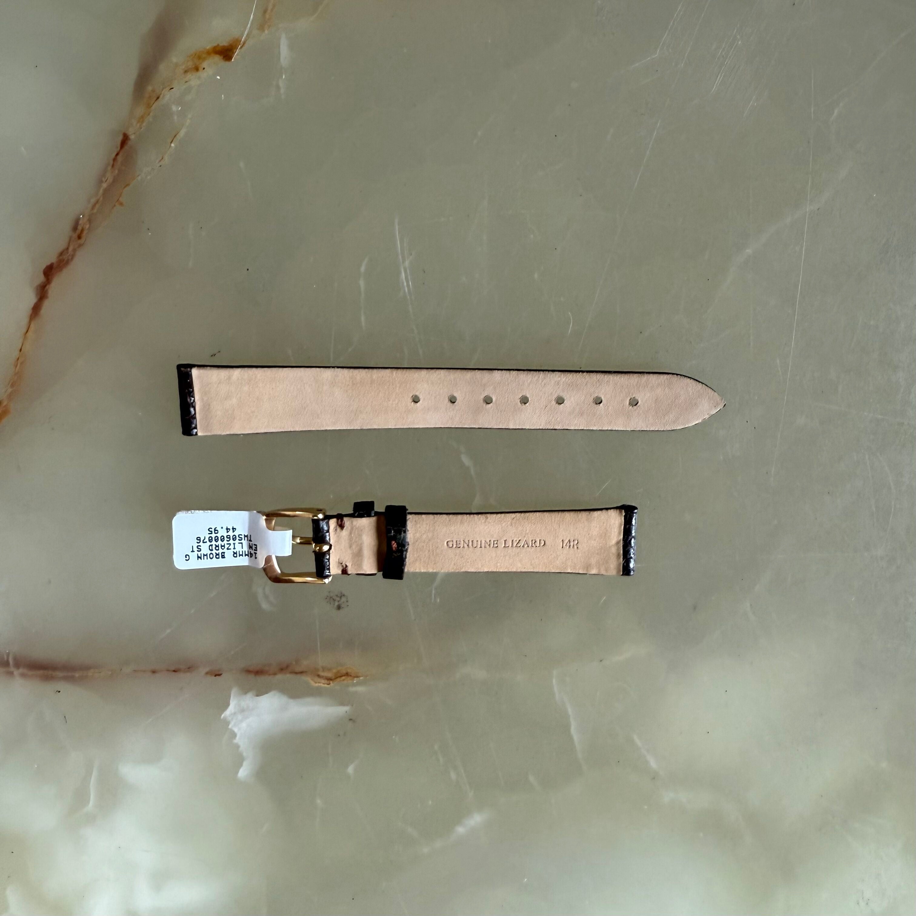 Genuine Lizard Brown Watch Strap Band 14mm with Buckle