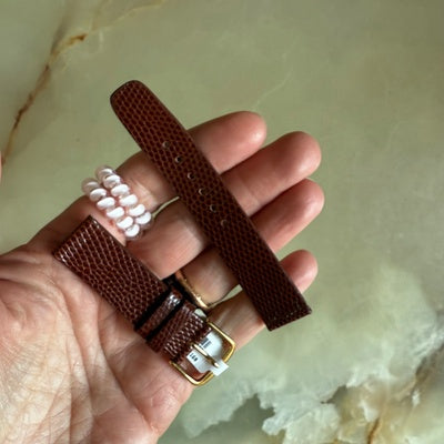 Genuine Lizard Brown Watch Strap Band 16mm with Buckle