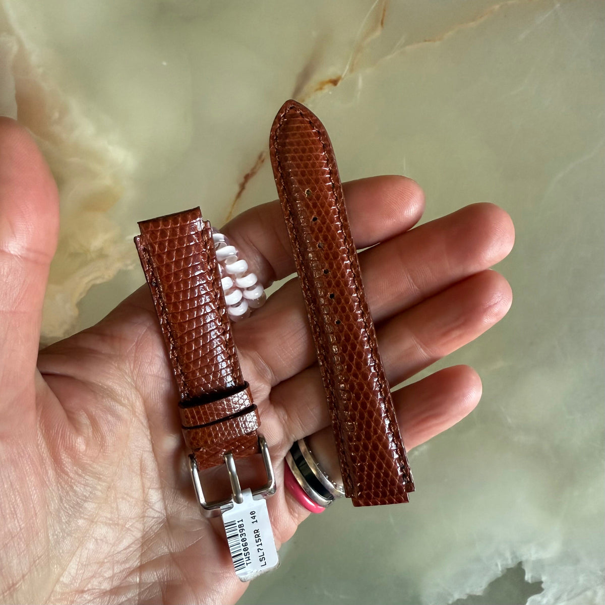 Genuine Lizard Brown Watch Strap Band 18mm Padded & Stitched w Buckle