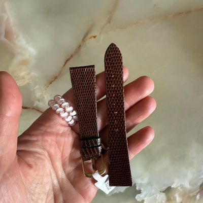 Genuine Lizard Brown Watch Strap Band 19mm w Buckle
