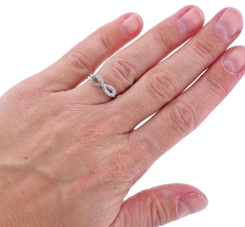 Georg Jensen Infinity Diamond Silver Ring 452