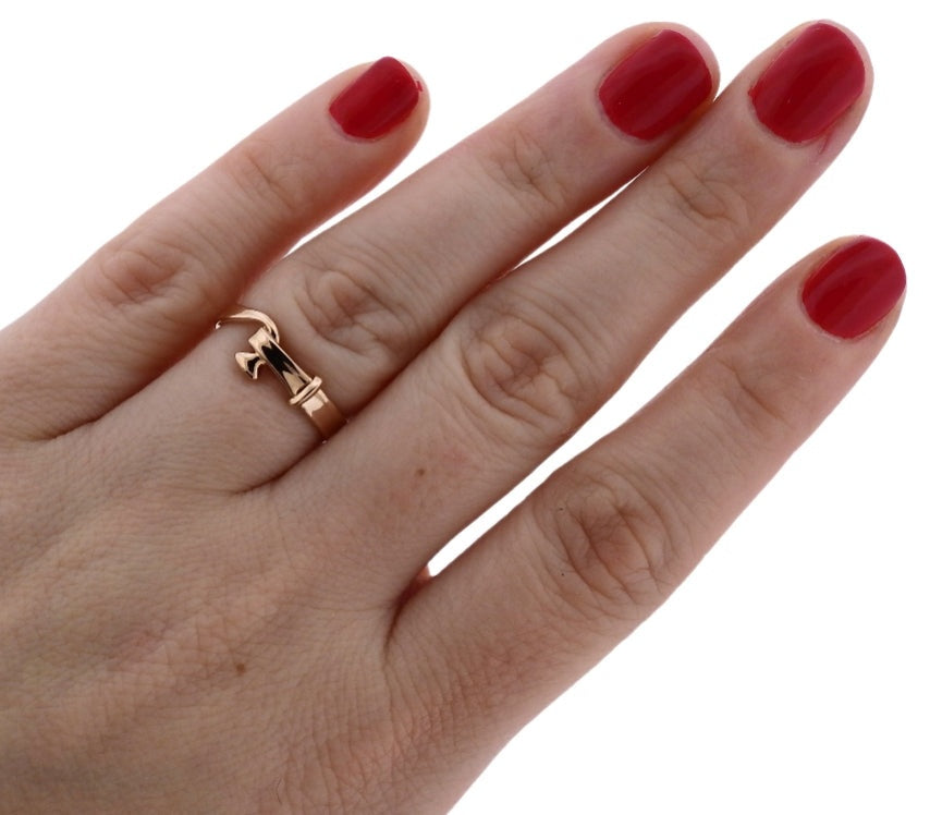 Georg Jensen Torun 18k Rose Gold Hook Ring