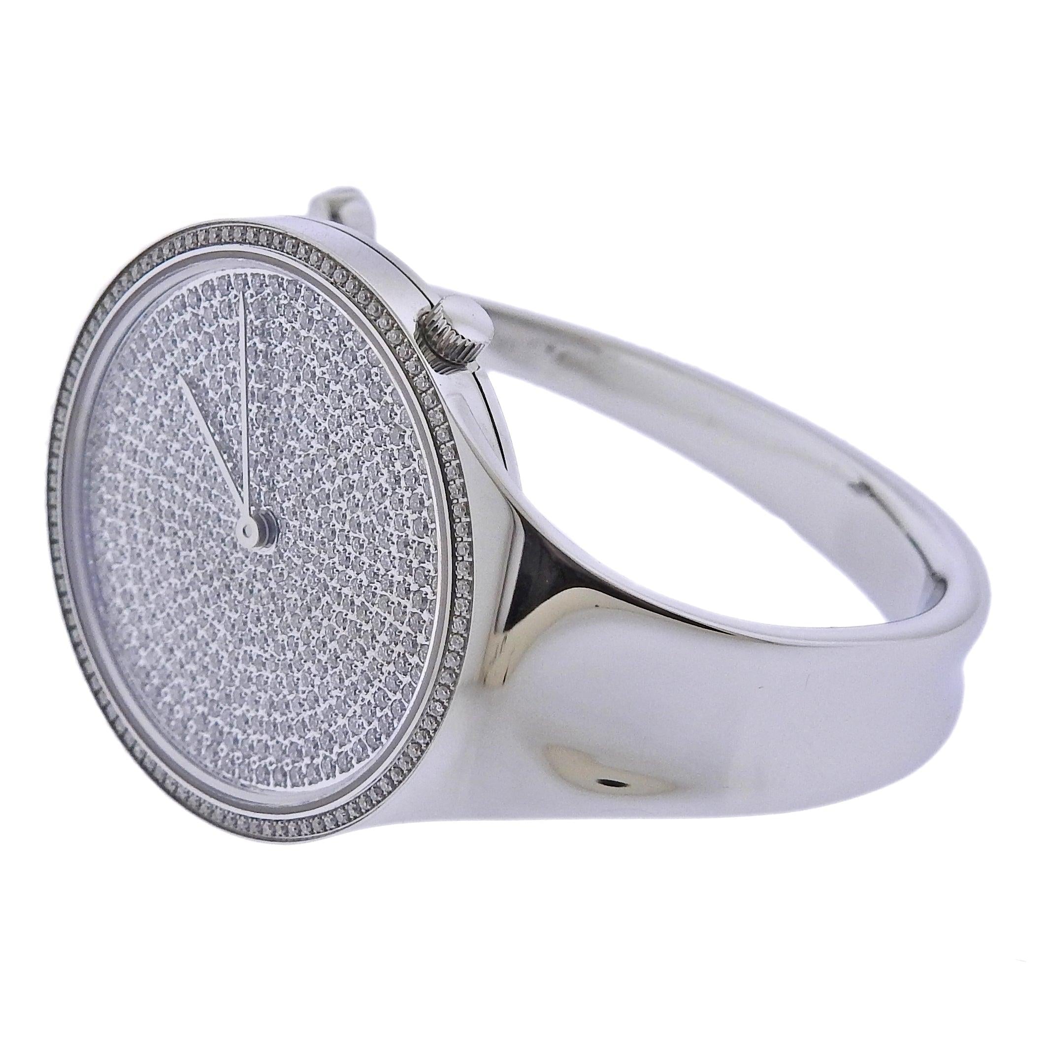 Georg Jensen Vivianna Diamond Dial 34mm Quartz Ladies Watch 35756