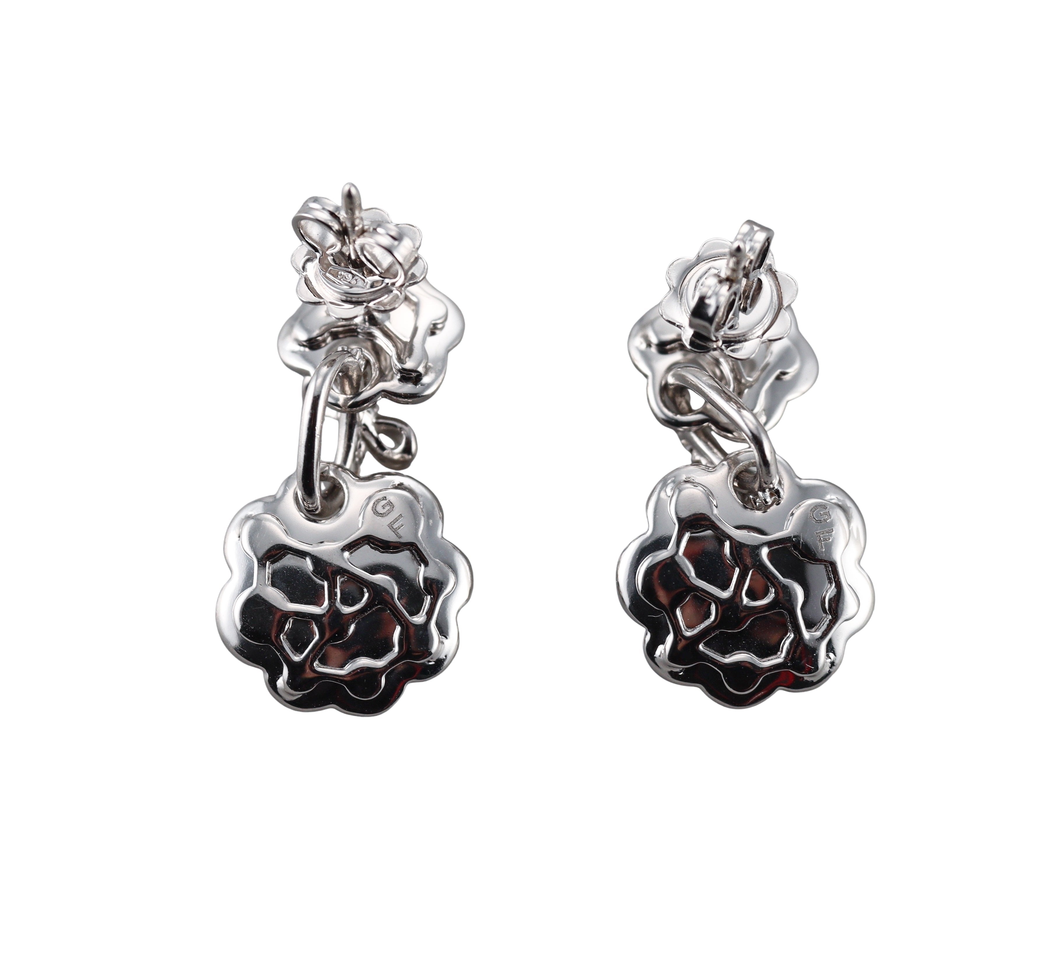 Giovanni Ferraris 3.44ctw Sapphire  Diamond 18k Gold Drop Earrings