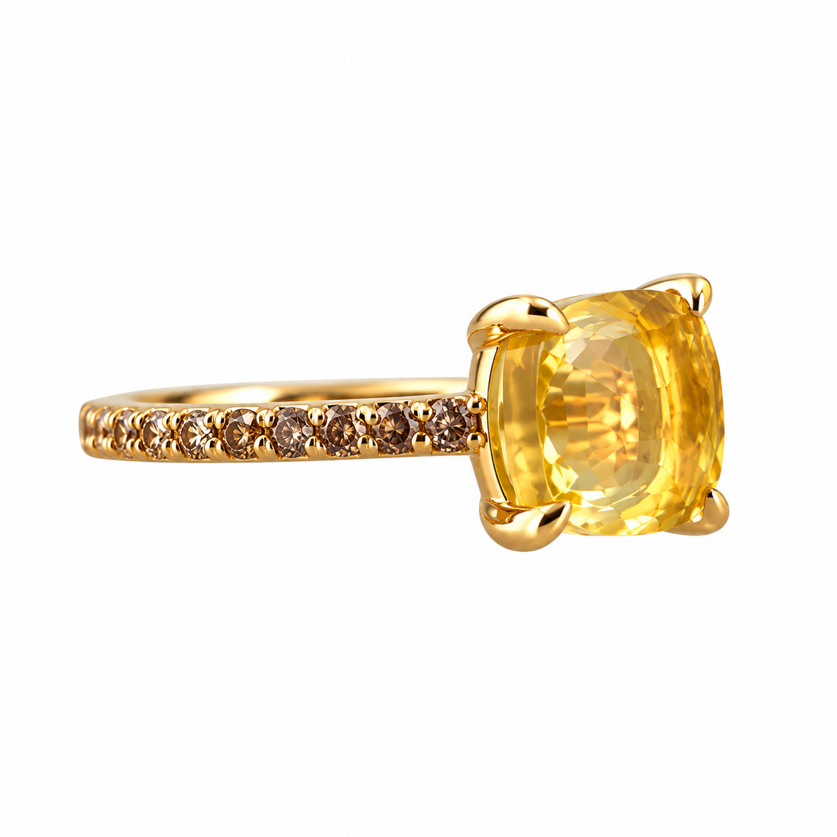 Pomellato Baby 18k Gold Lemon Quartz Diamond Ring