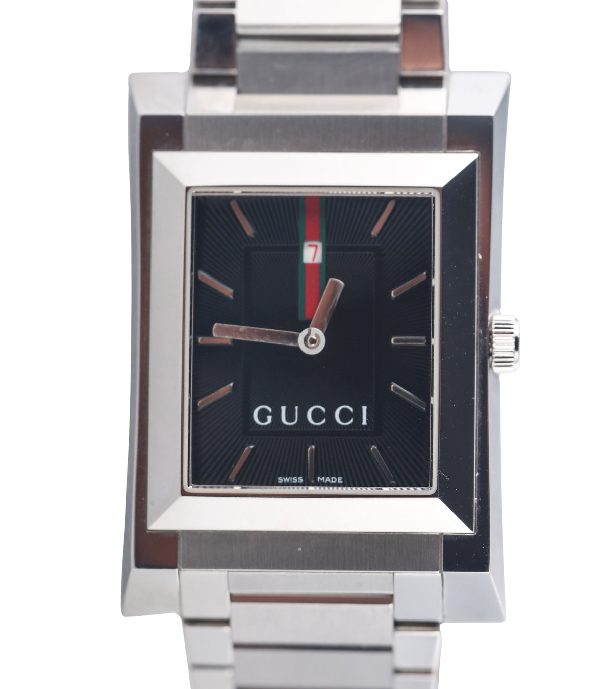 Gucci 111 Steel Black Dial Watch YA111303