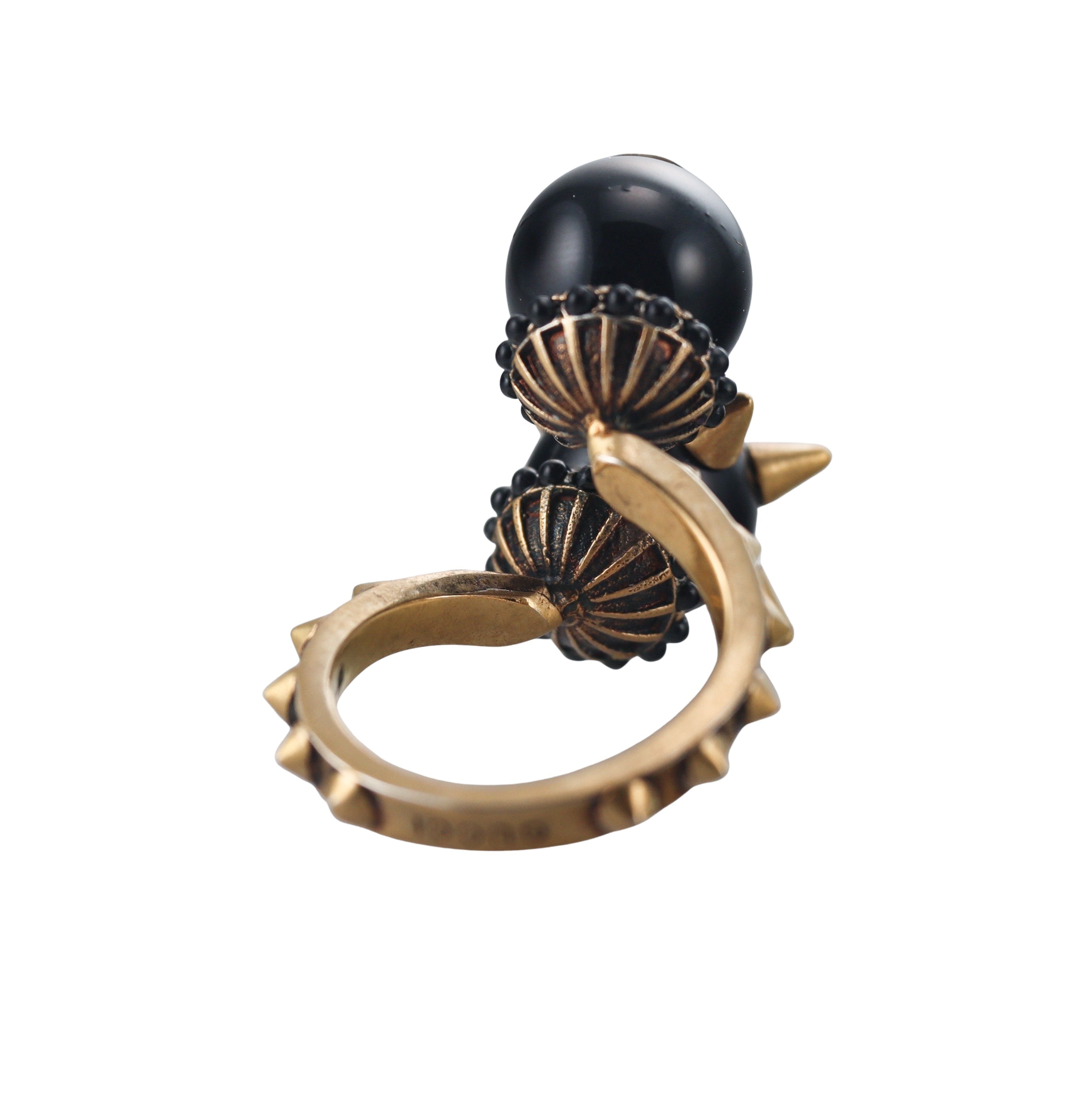 Gucci Bronzetone Resin Spiked Ring