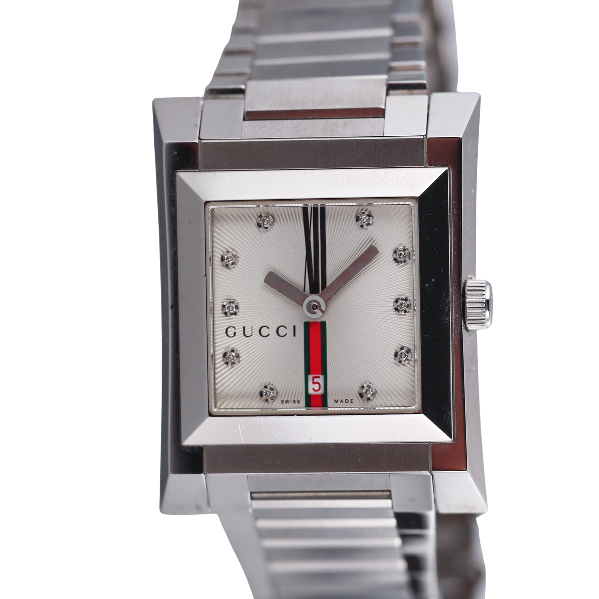 Gucci Guccio Diamond Stainless Steel Watch YA111403