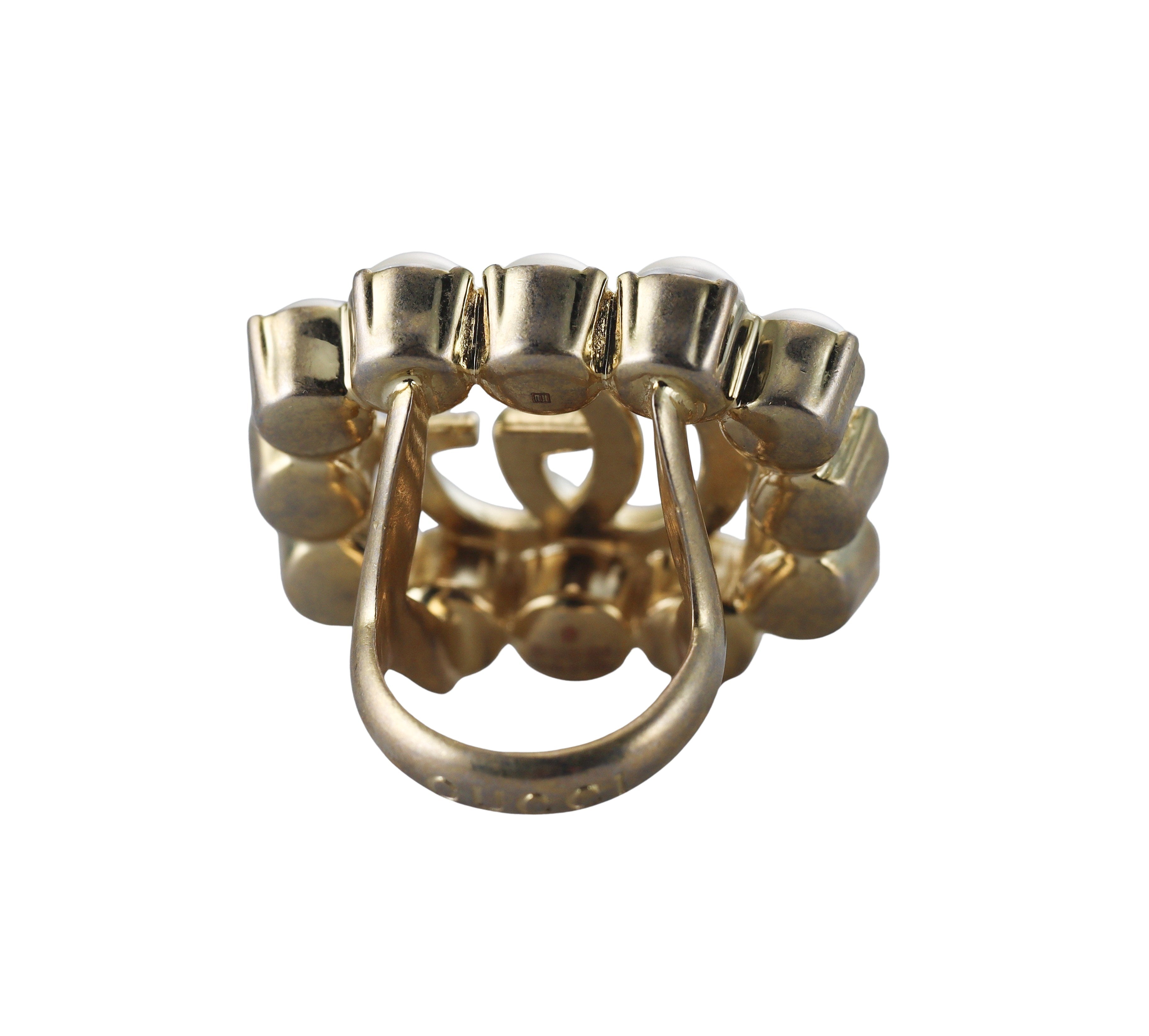 Gucci GG Faux Pearl Cocktail Ring