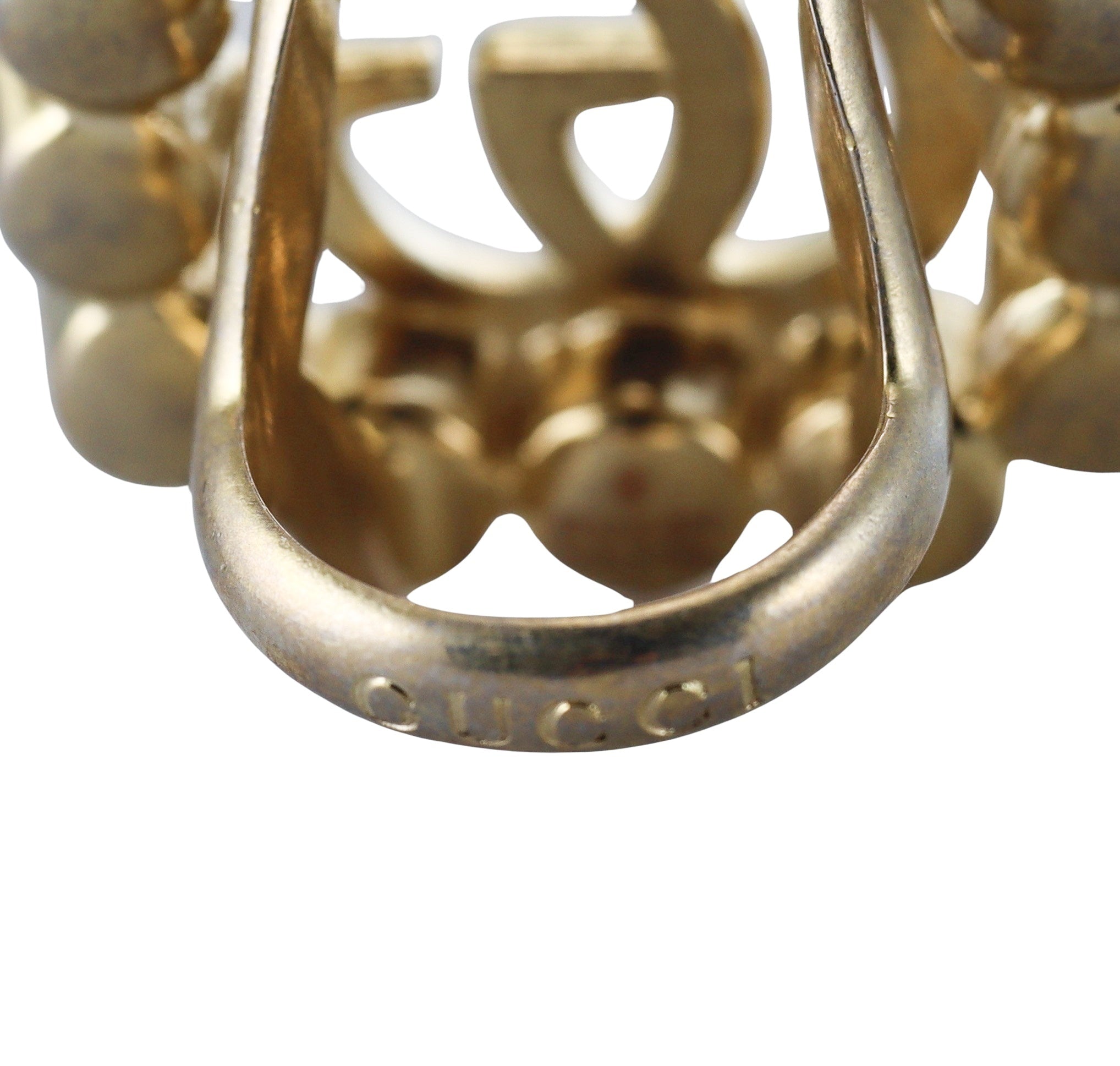 Gucci GG Faux Pearl Cocktail Ring