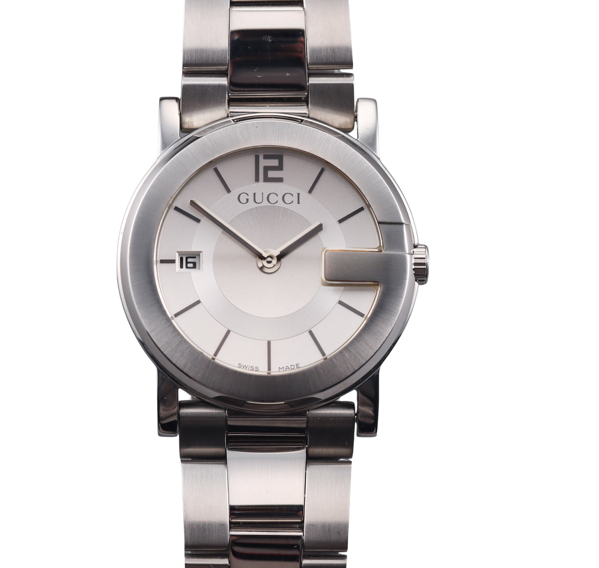 Gucci 101 G-Round Day Date 38mm Quartz Watch YA101306