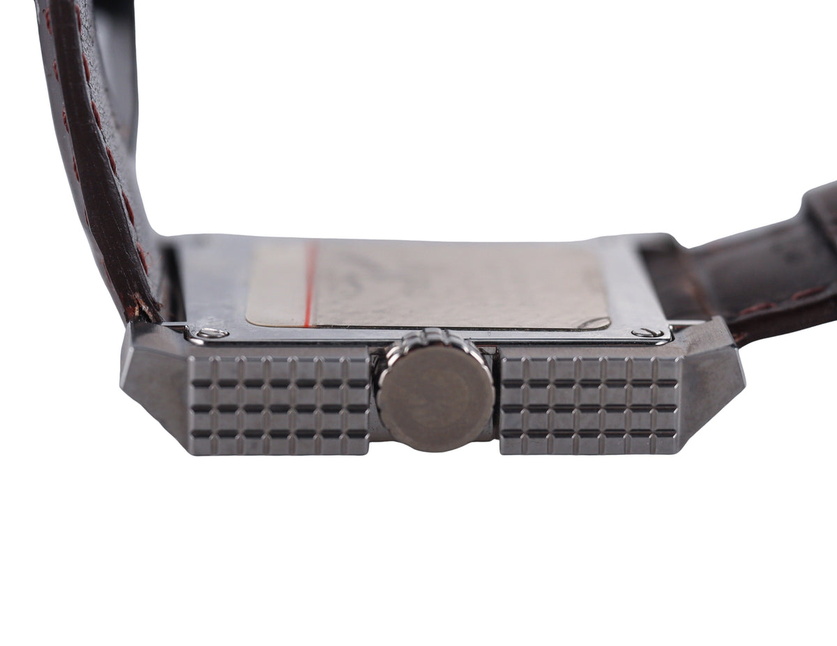 Gucci 7100M Stainless Steel Leather Watch