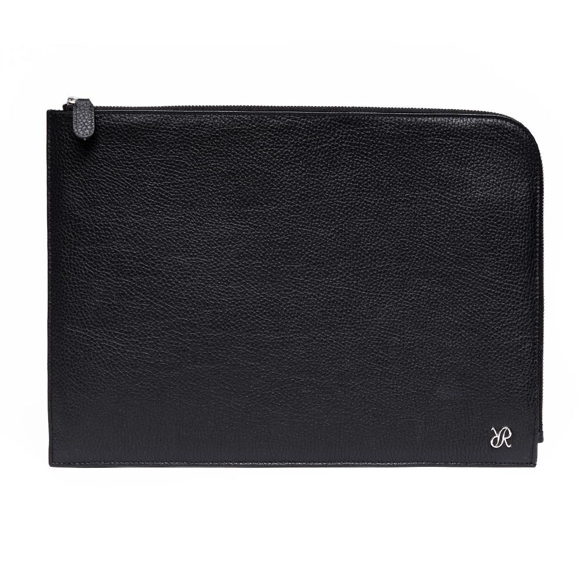 Rapport London X Johnsons of Elgin Leather Portfolio Case in Black
