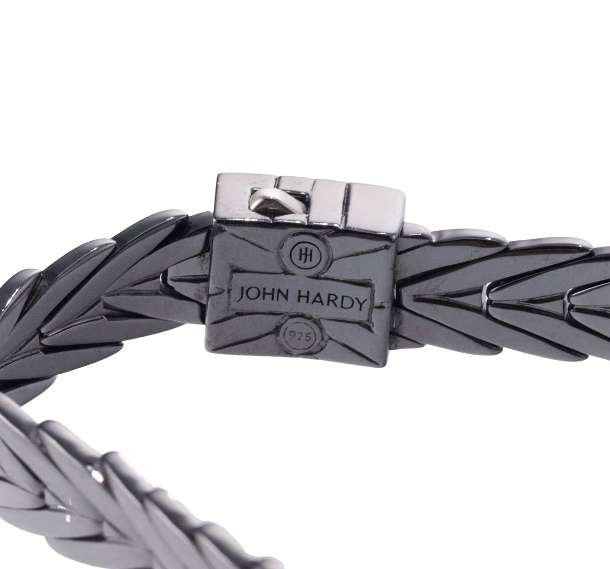John Hardy Silver Diamond Matte Blackened Finish Modern Chain Bracelet