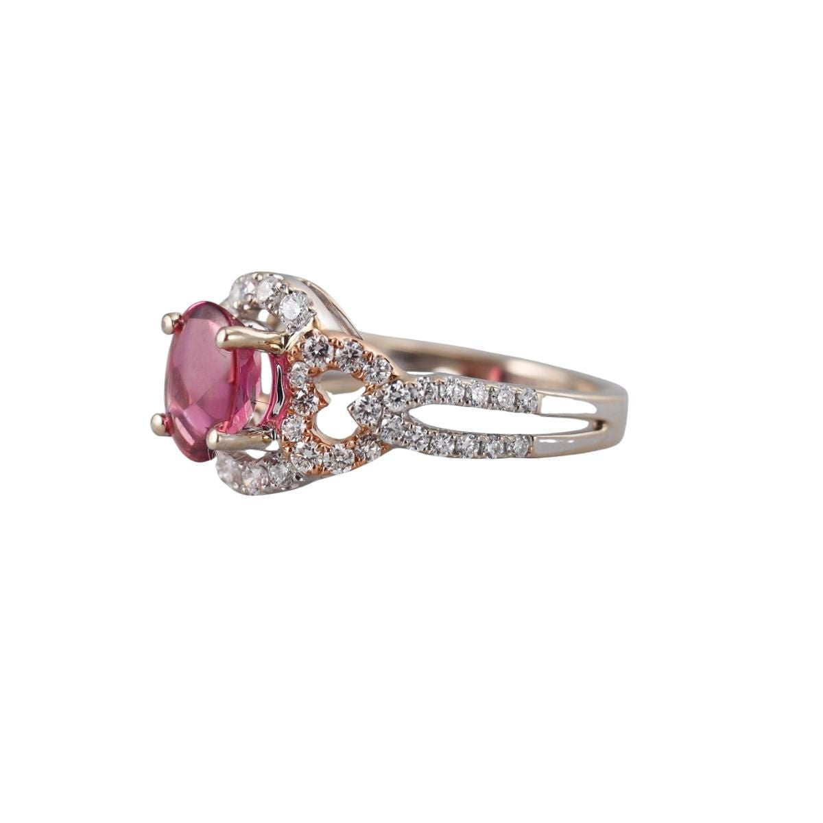 Hakman 18k Gold Diamond 1.32ct Tourmaline Ring