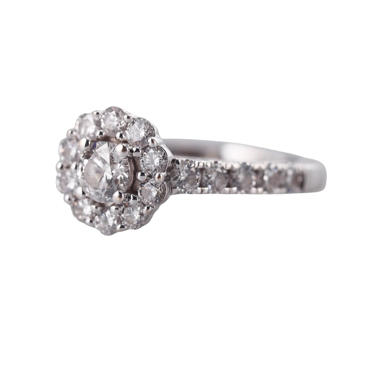 IGI Certified Marchesa 18k Gold Diamond Engagement Ring