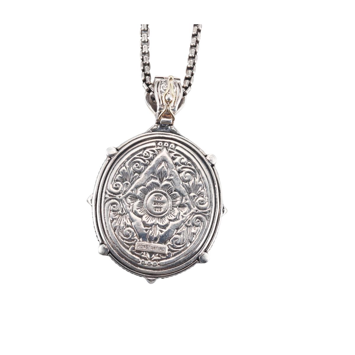 Konstantino Thalassa 18k Yellow Gold Sterling Topaz Pendant Necklace
