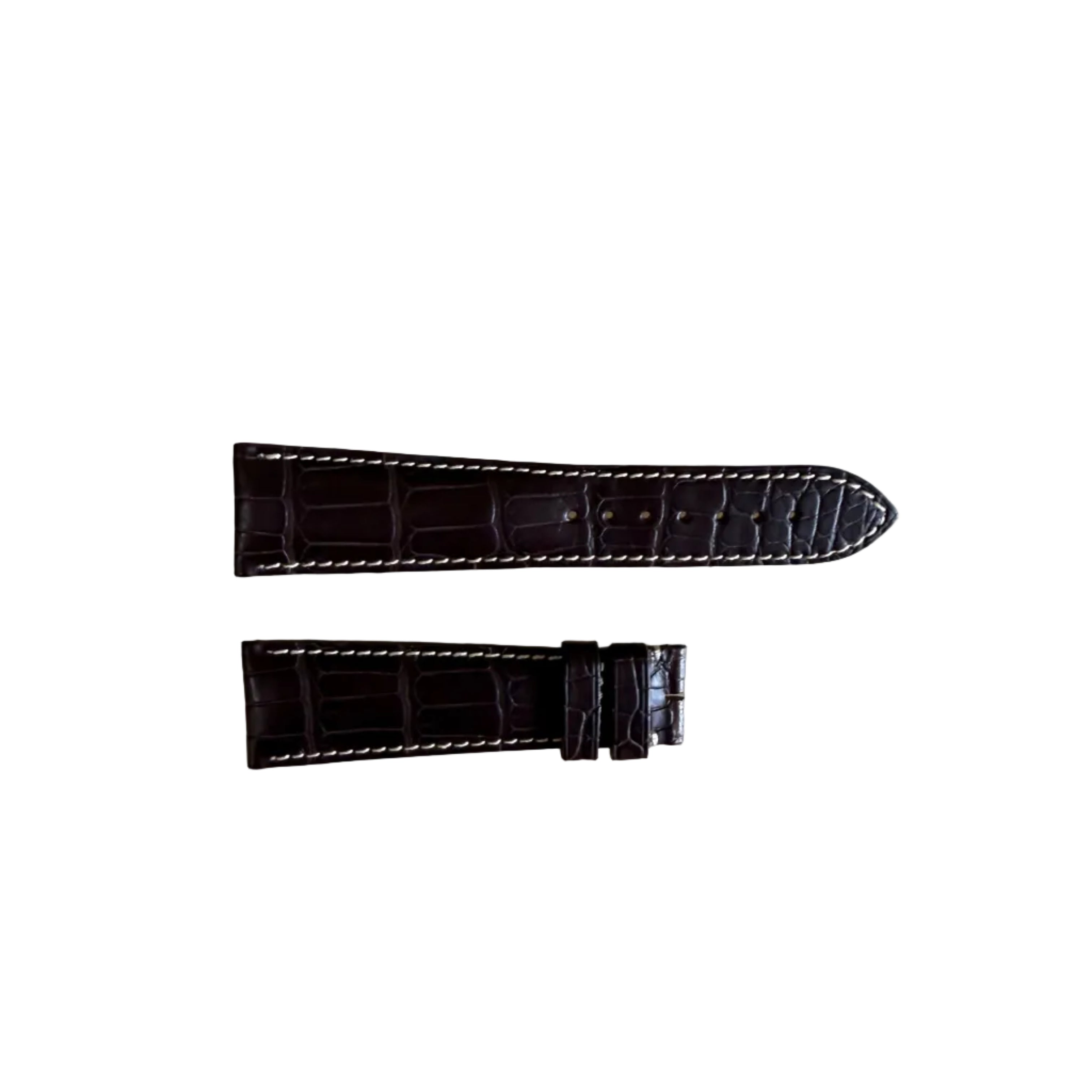 Authentic Longines Brown Alligator Cream Stitching Watch Band Strap 25mm
