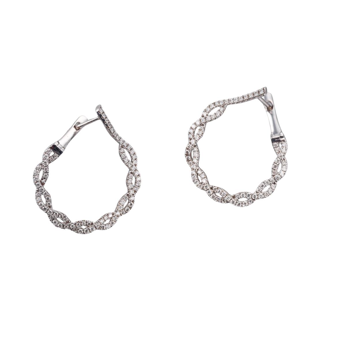 14k White Gold 1.45ctw Diamond Earrings