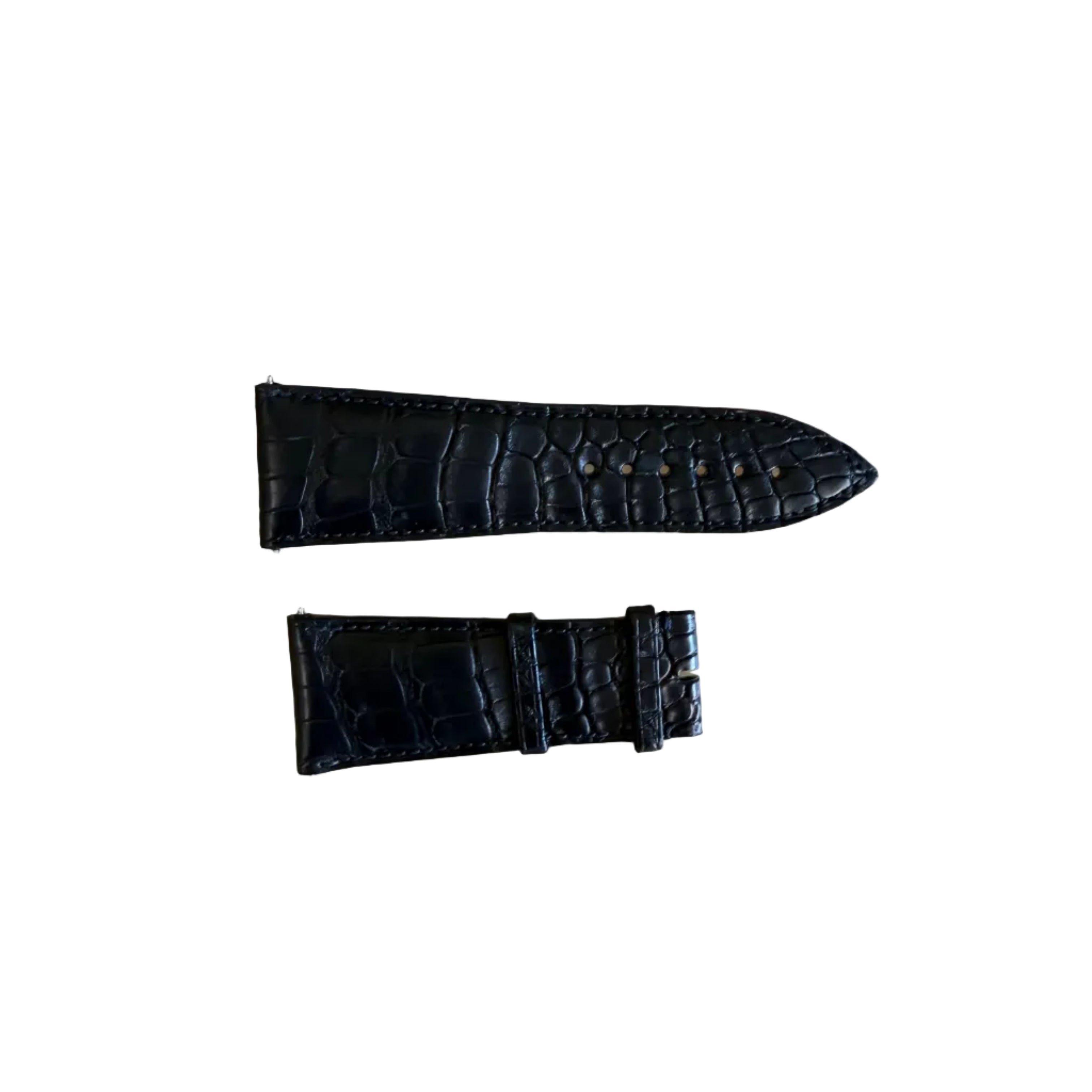Authentic Franck Muller Blue Alligator Stitching Padded Watch Strap Band 29.5mm