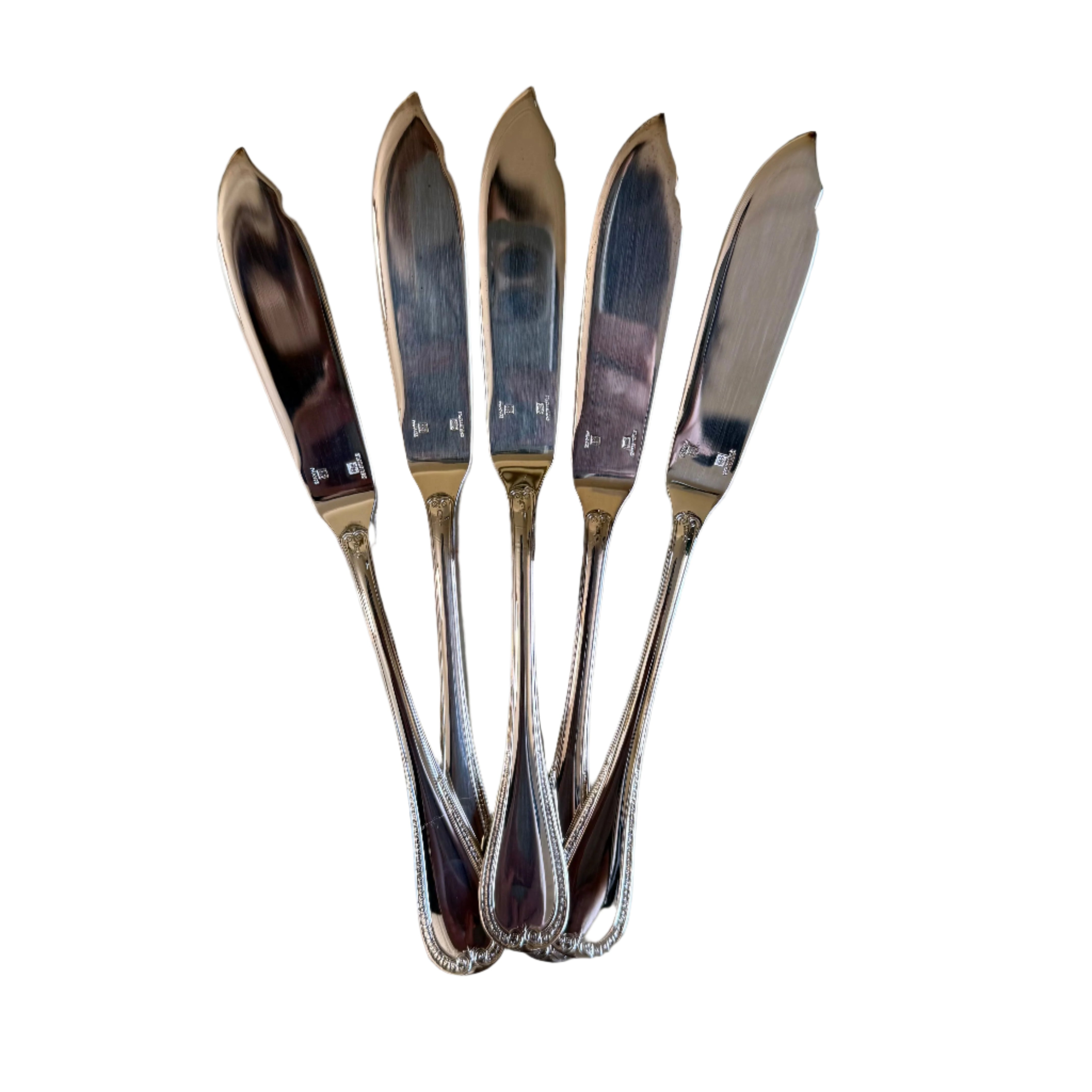 Christofle Malmaison Silver Plated Fish Knife Set of 5 0018020