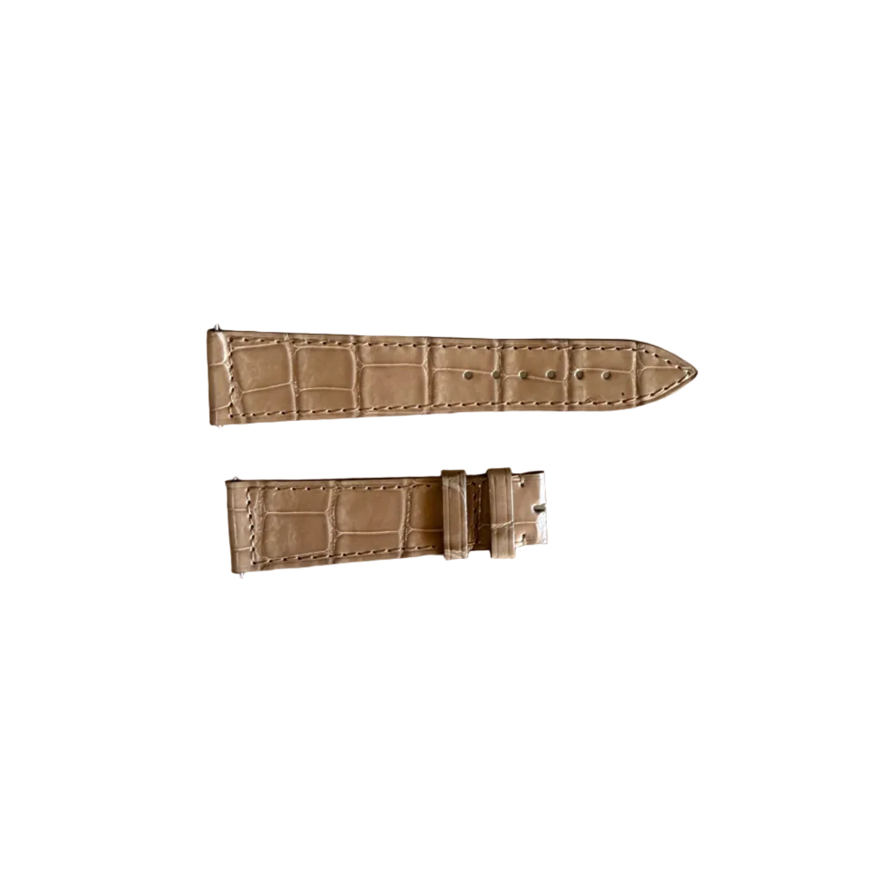 Authentic Franck Muller Beige Shiny Crocodile Watch Strap Band 20mm