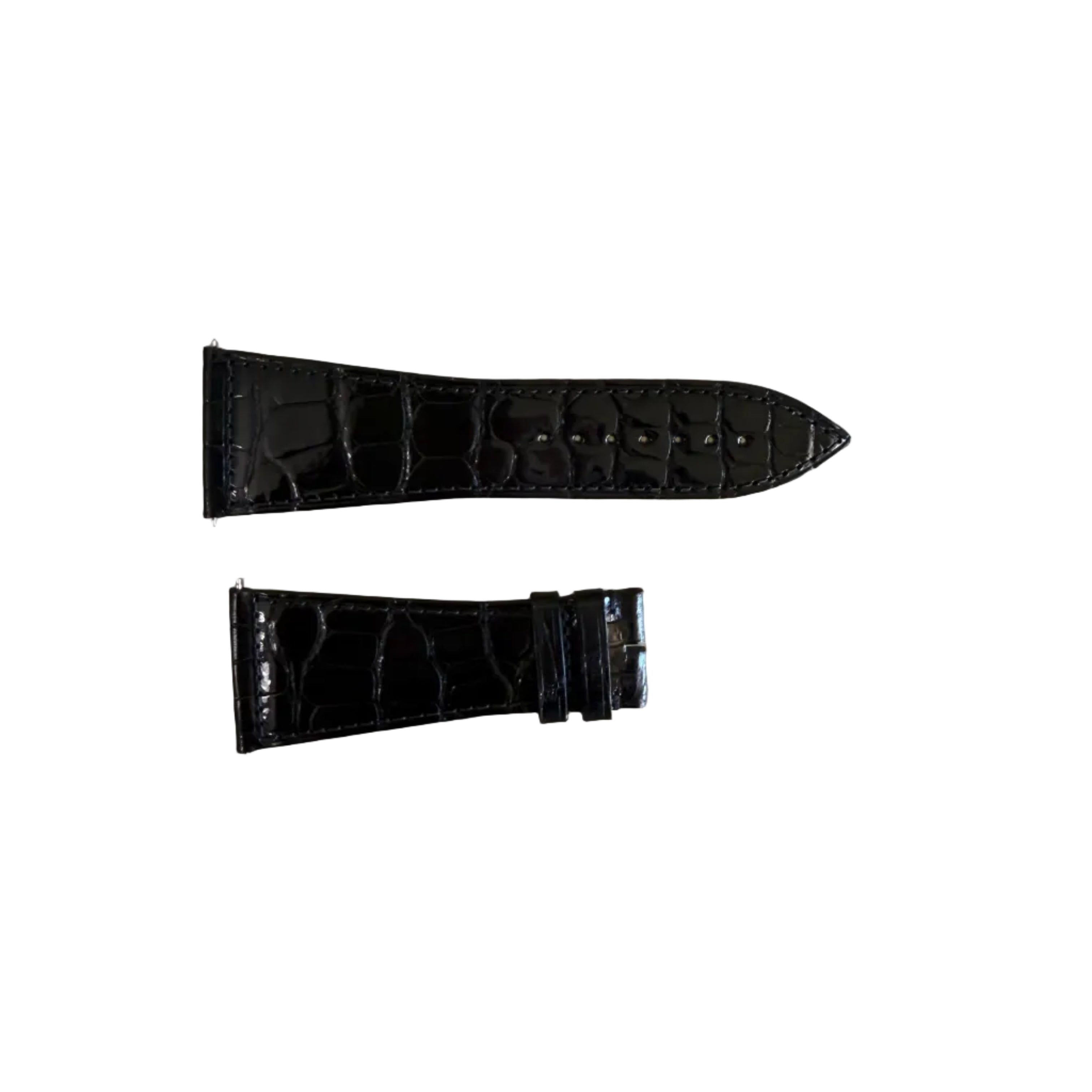 Authentic Franck Muller Black Shiny Crocodile Watch Strap Band 30mm