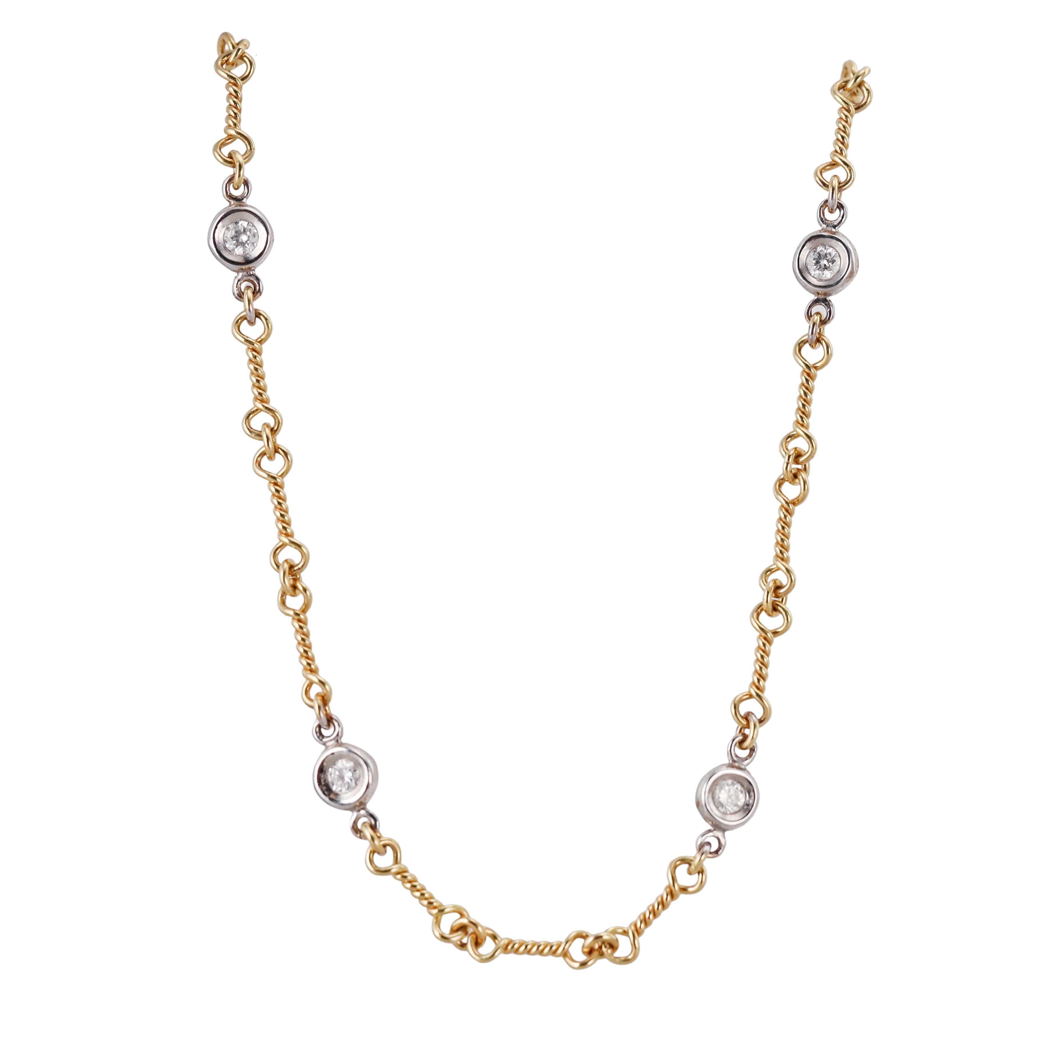Roberto Coin Diamond Gold Chain Necklace