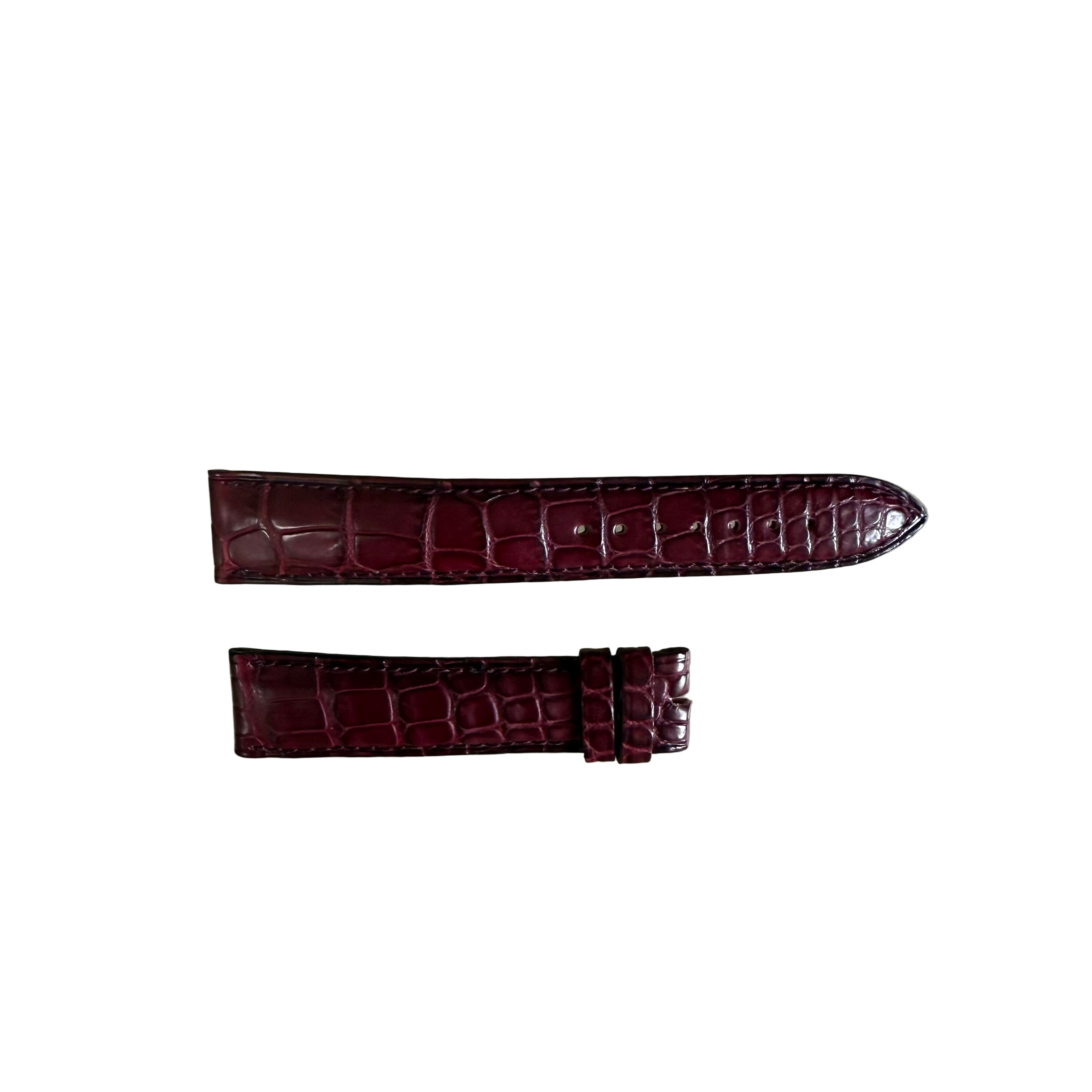 Authentic Breguet Burgundy Crocodile Watch Strap Band 18mm Padded & Stitched