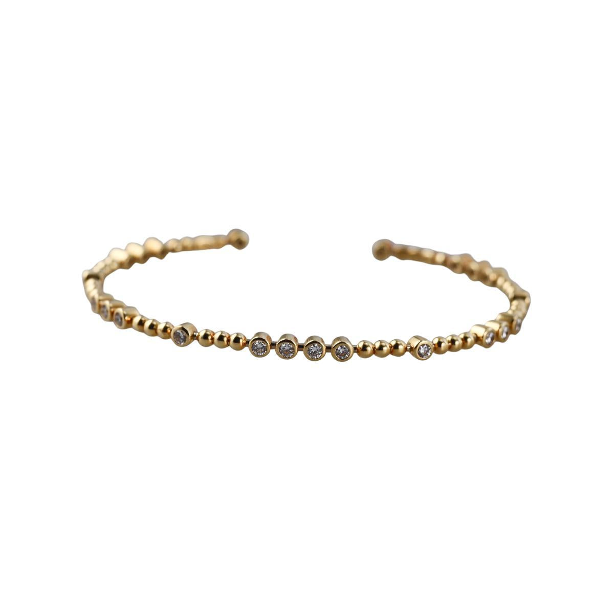 Marli 18k Gold Diamond Cuff Bracelet