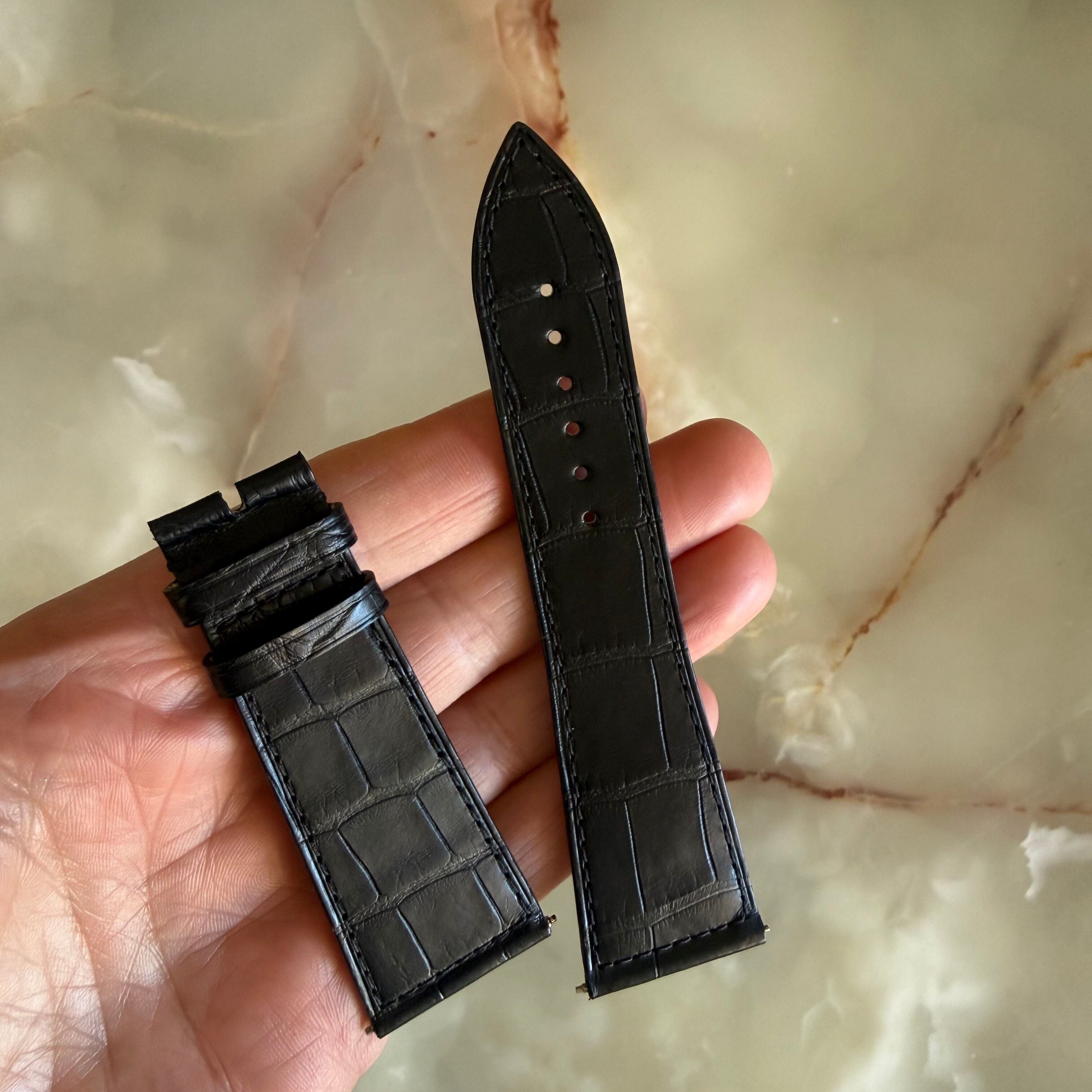 Authentic Franck Muller Black Crocodile Watch Strap Band 26mm