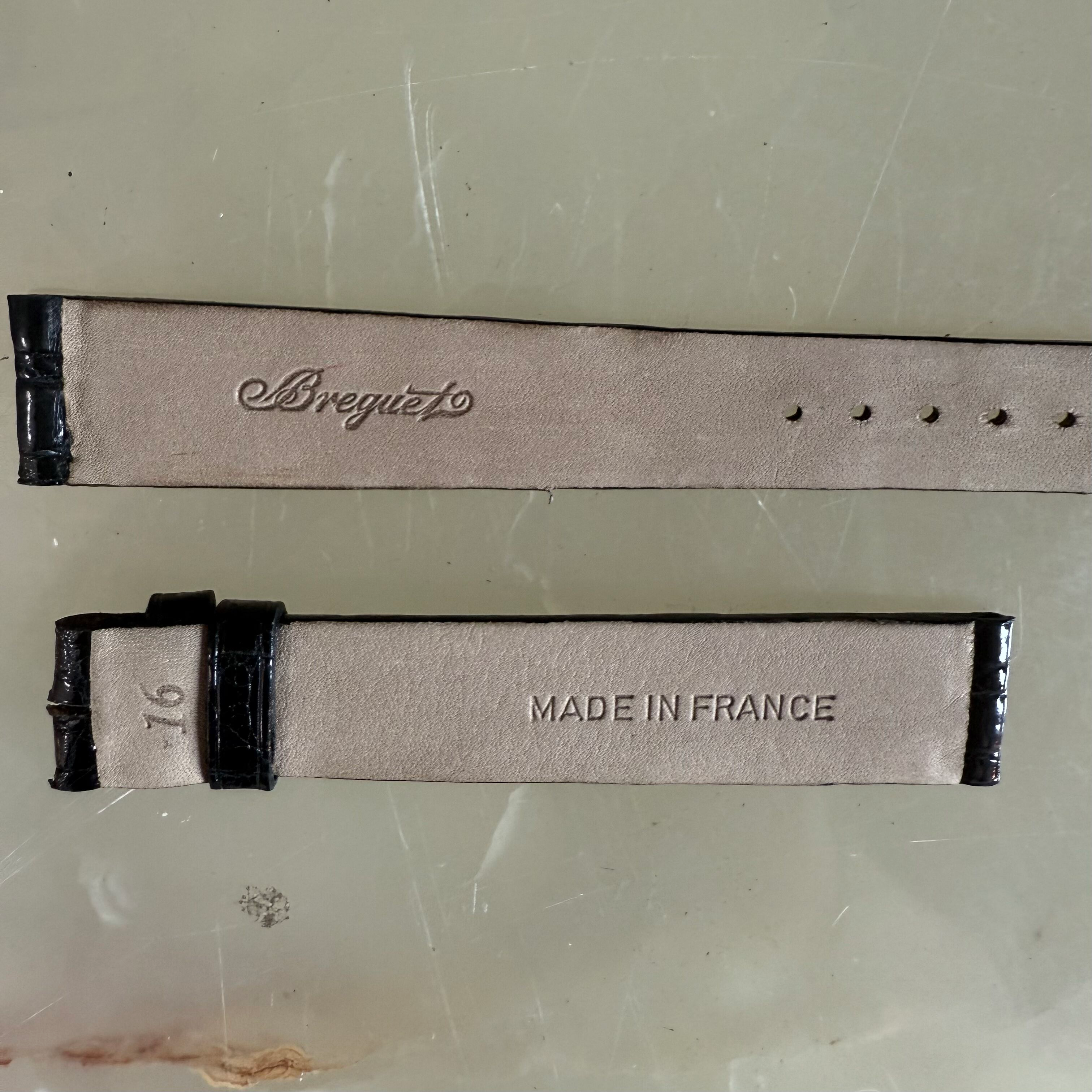 Authentic Breguet Black Crocodile Watch Strap Band 16mm