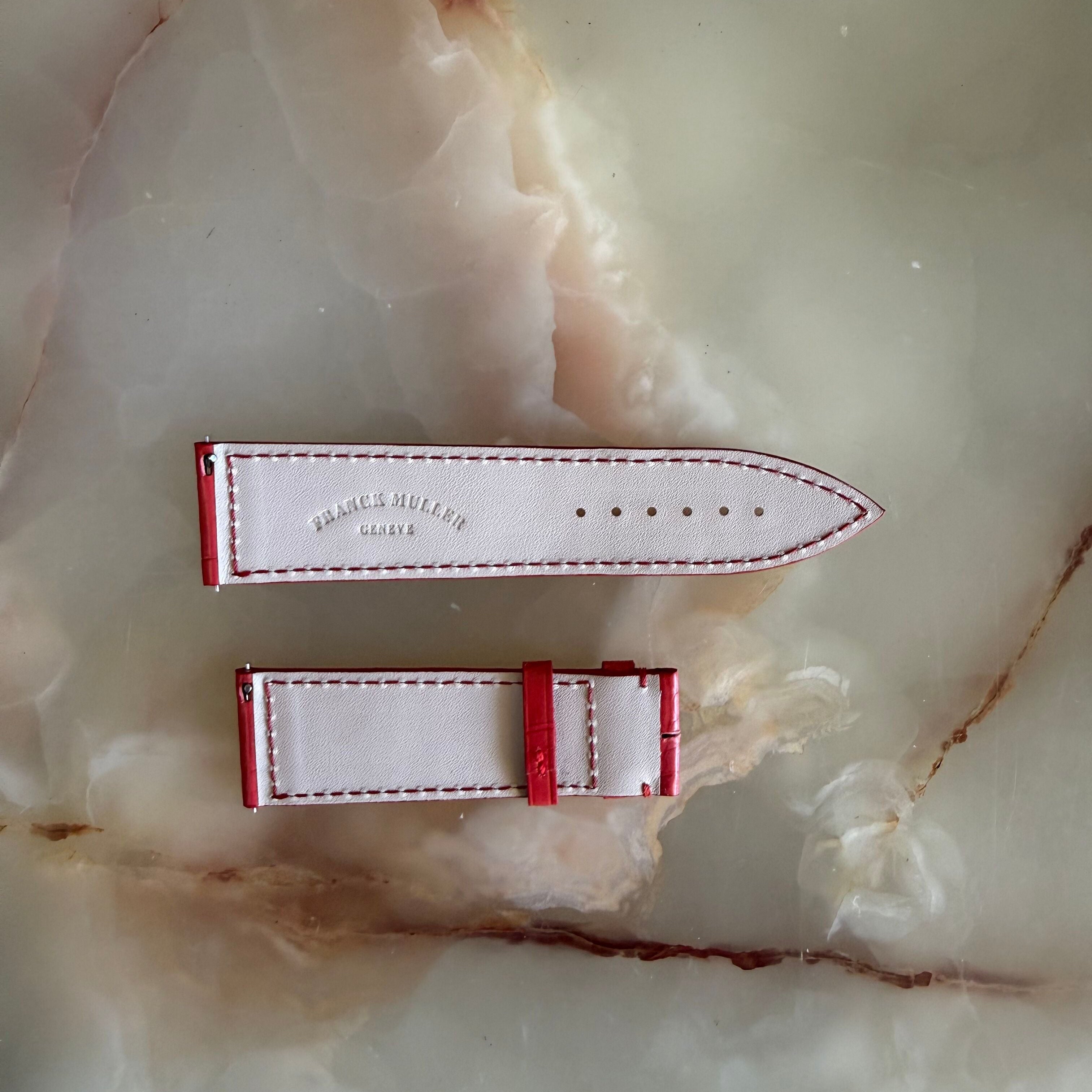 Authentic Franck Muller Red Crocodile Watch Strap Band 24mm