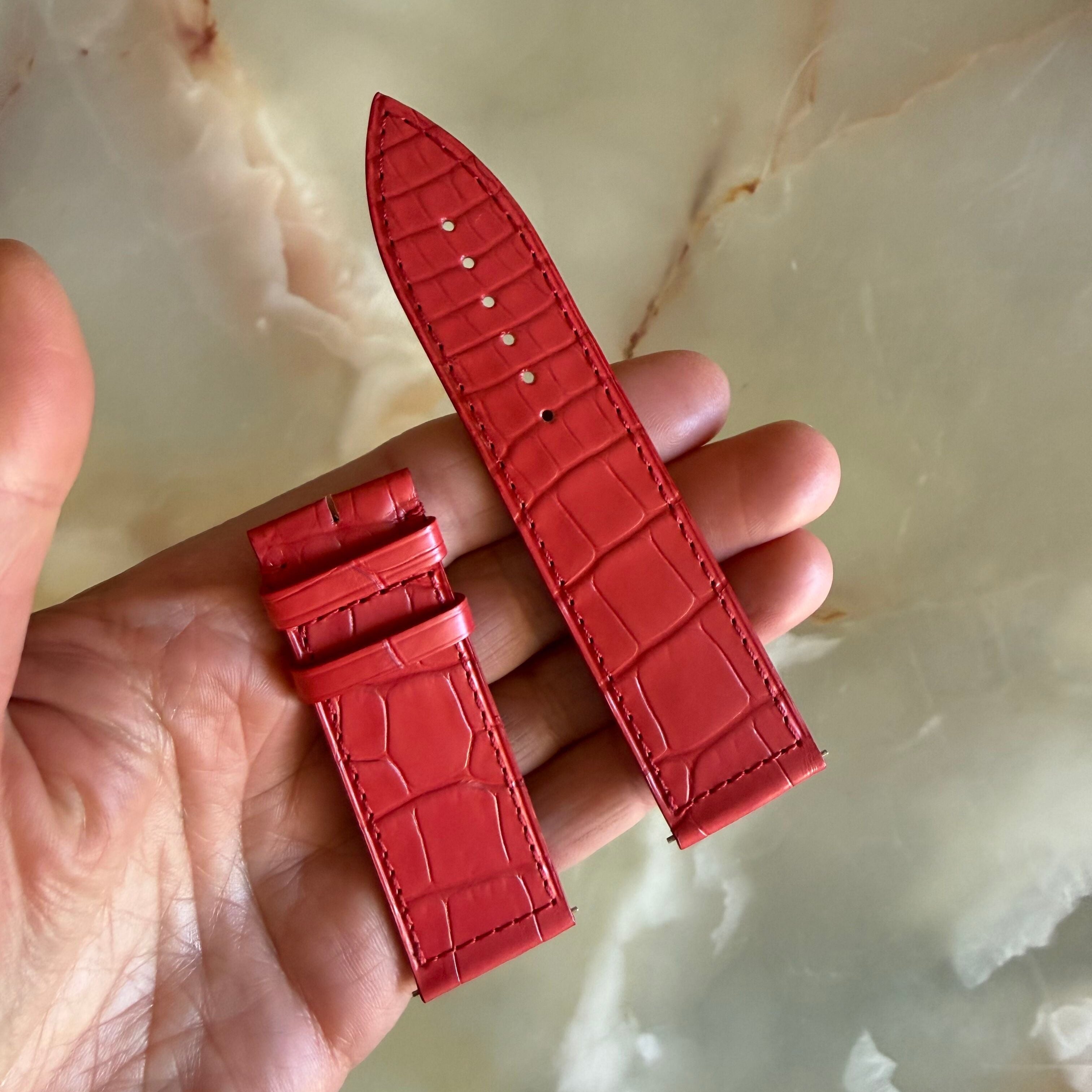 Authentic Franck Muller Red Crocodile Watch Strap Band 24mm