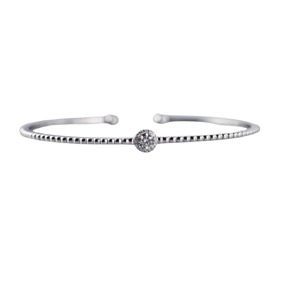 Marli 18k White Gold Diamond Cuff Bracelet