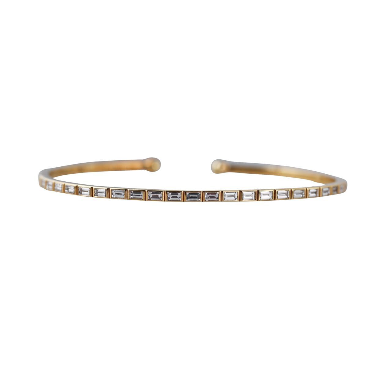 Marli 18k Yellow Gold Diamond Cuff Bracelet