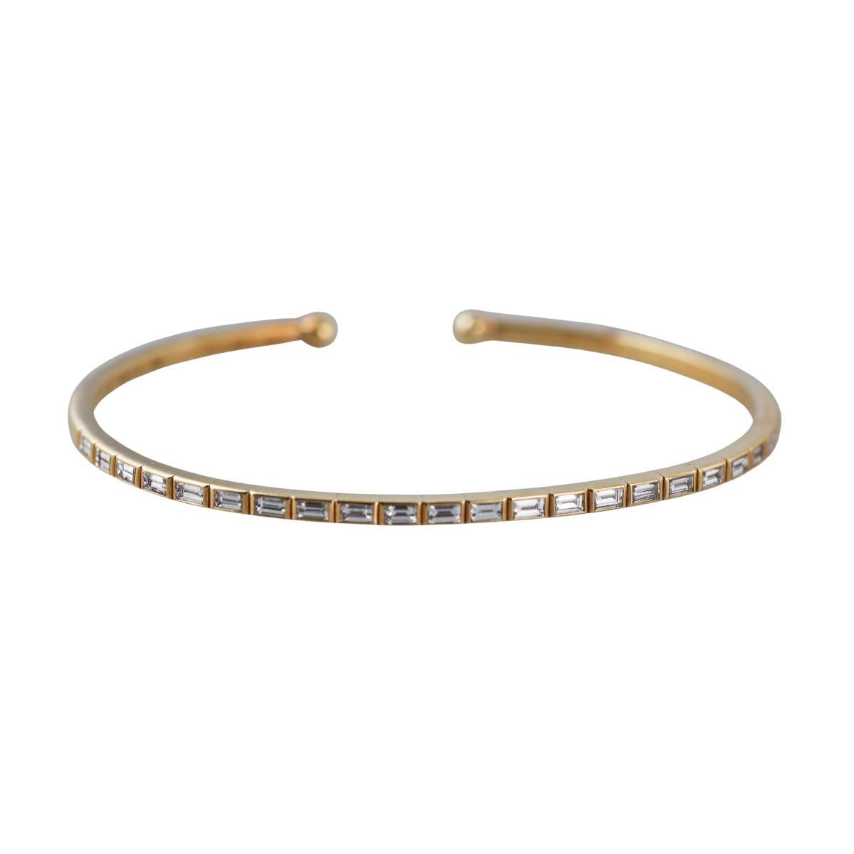 Marli 18k Yellow Gold Diamond Cuff Bracelet