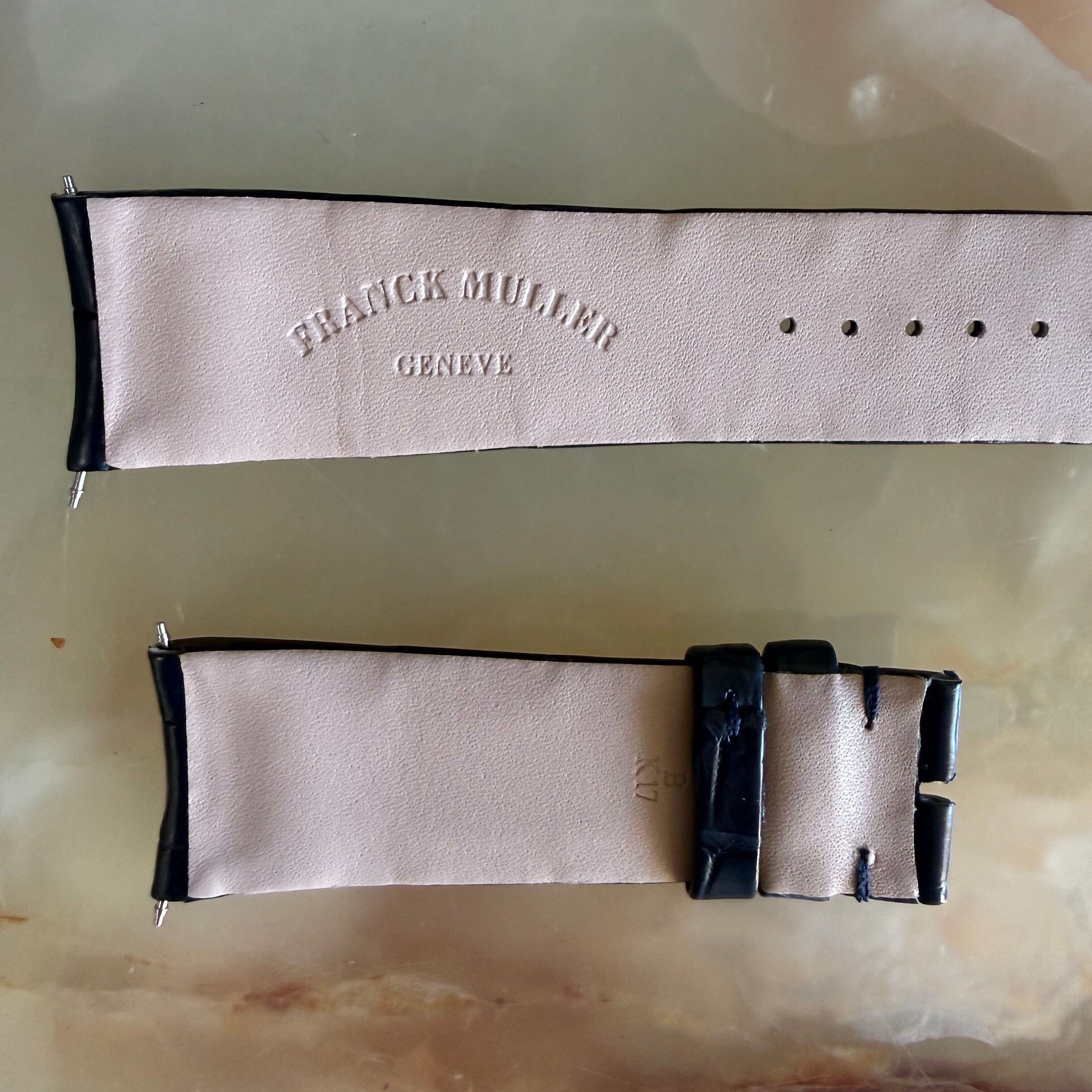 Authentic Franck Muller Blue Crocodile Watch Strap Band 20.45mm