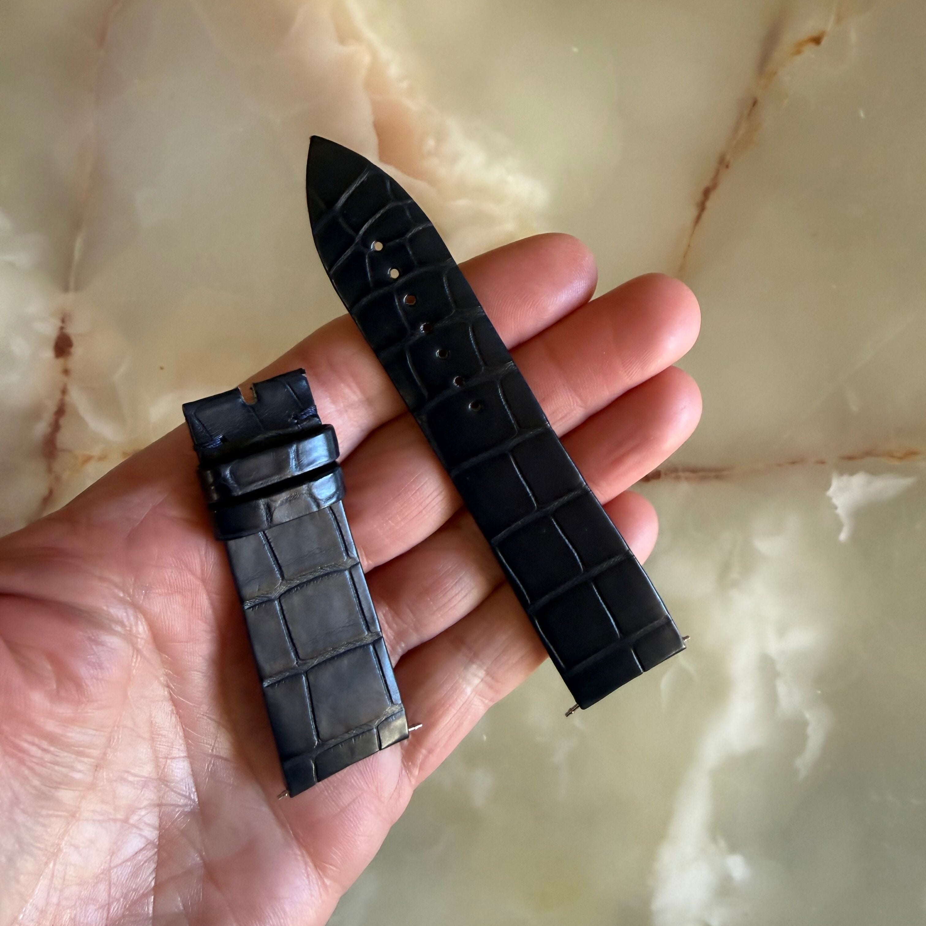 Authentic Franck Muller Blue Crocodile Watch Strap Band 20.45mm