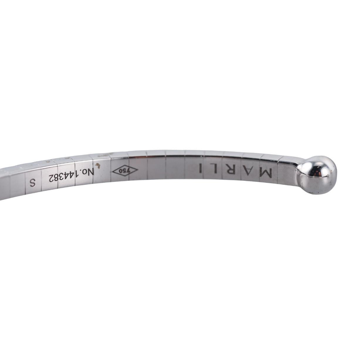 Marli 18k White Gold Diamond Cuff Bracelet