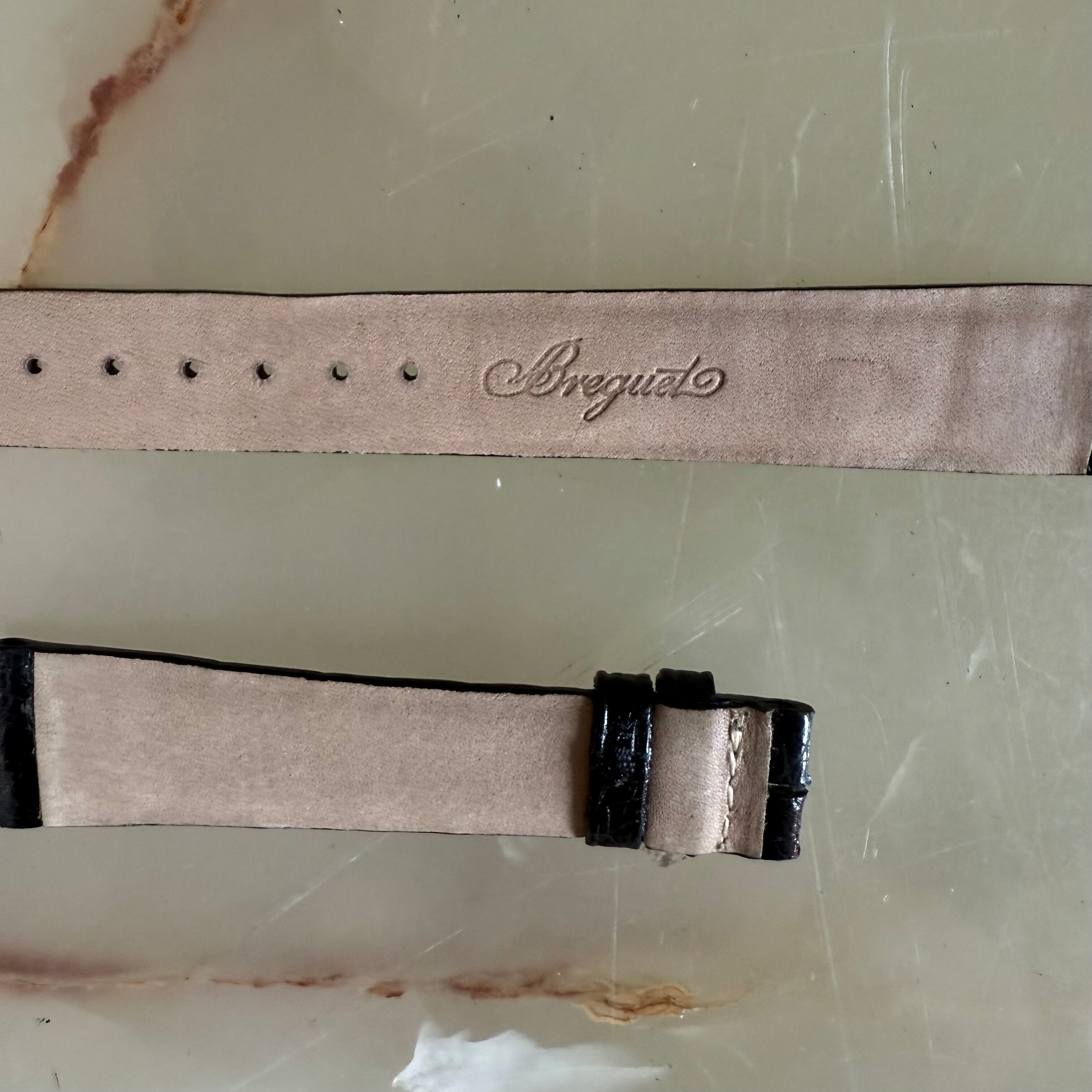 Authentic Breguet Black Crocodile Watch Strap Band 18mm
