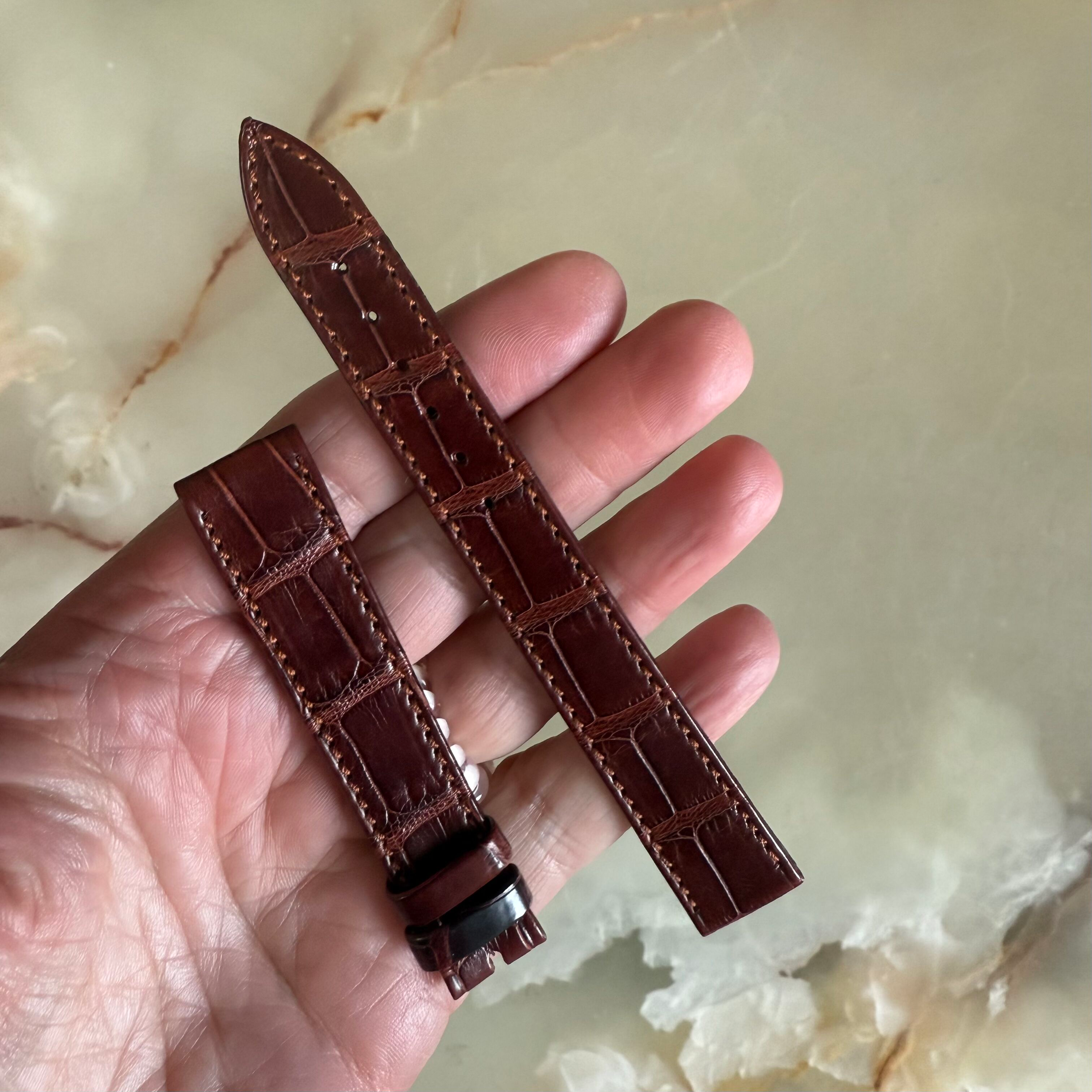 Authentic Breguet Brown Alligator Watch Strap Band 16.5mm Stitched