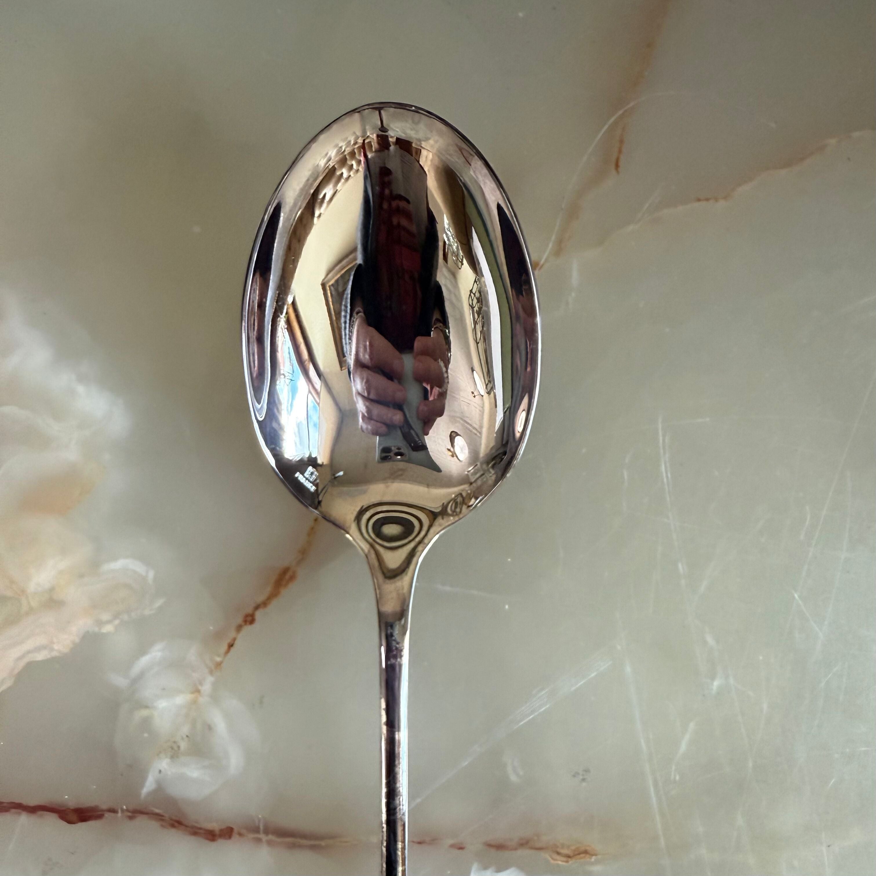 Christofle Fidelio Silver Plated Serving Spoon Fork Set Large 0560007-0560006