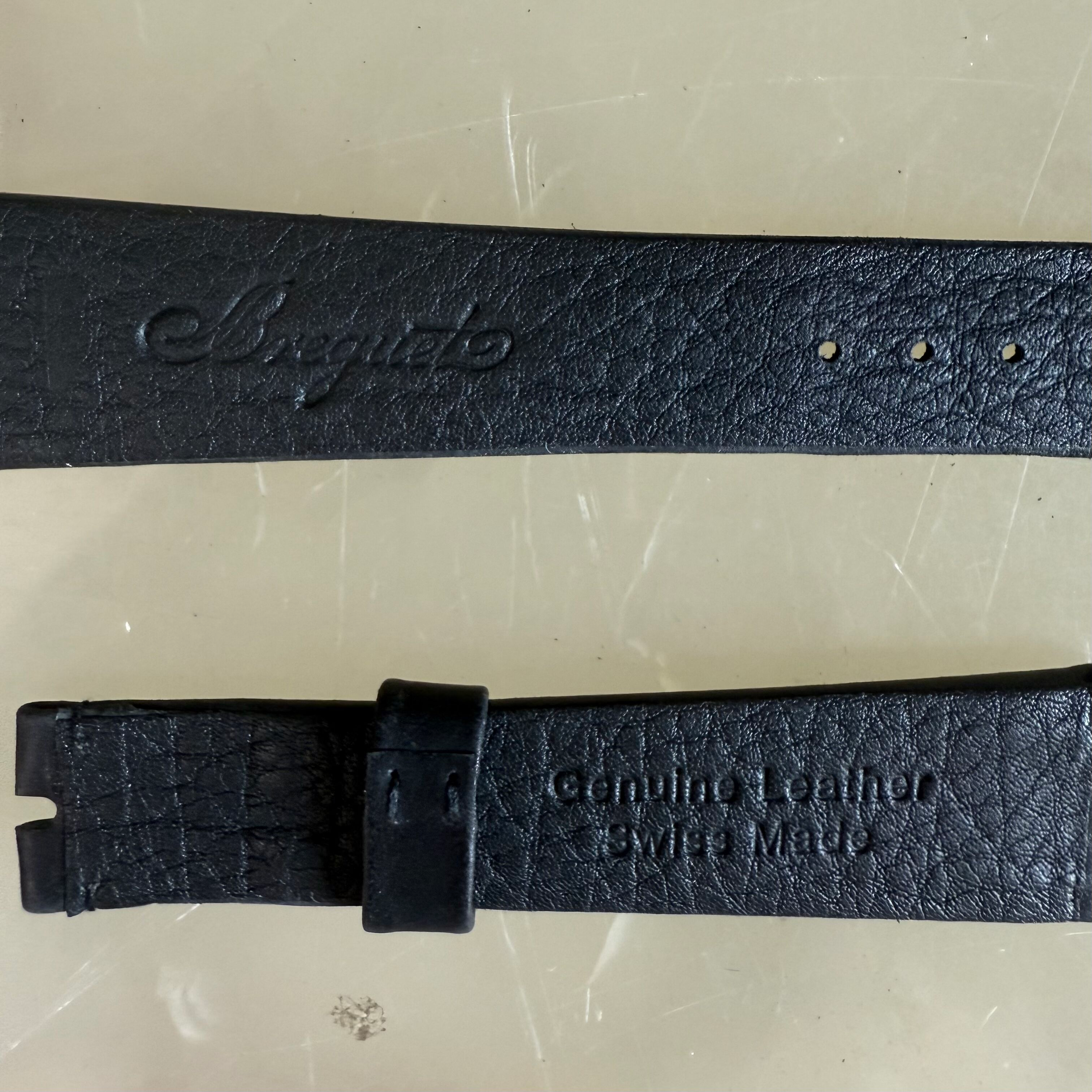Authentic Breguet Black Genuine Leather Watch Strap Band 22mm
