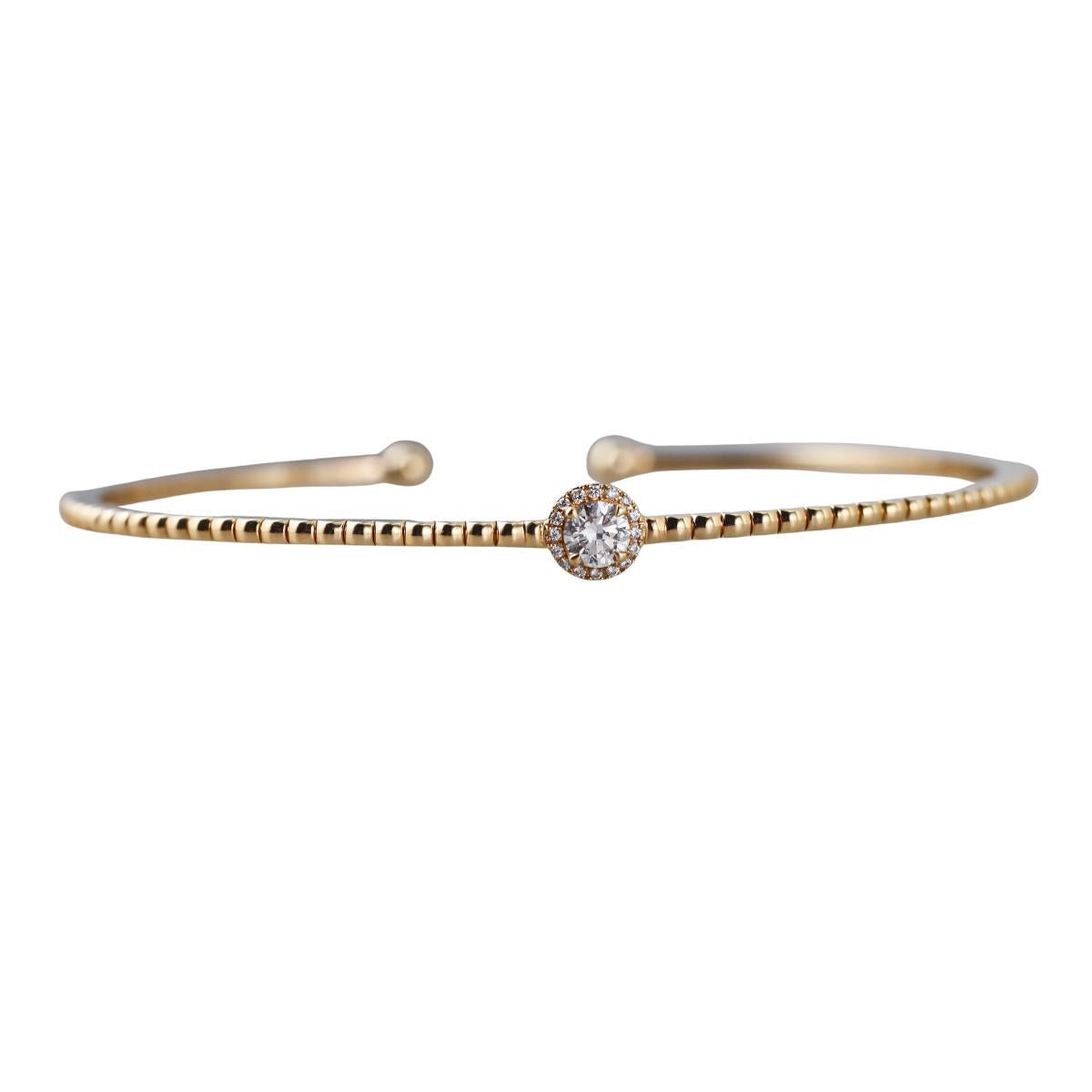 Marli 18k Yellow Gold Diamond Cuff Bracelet