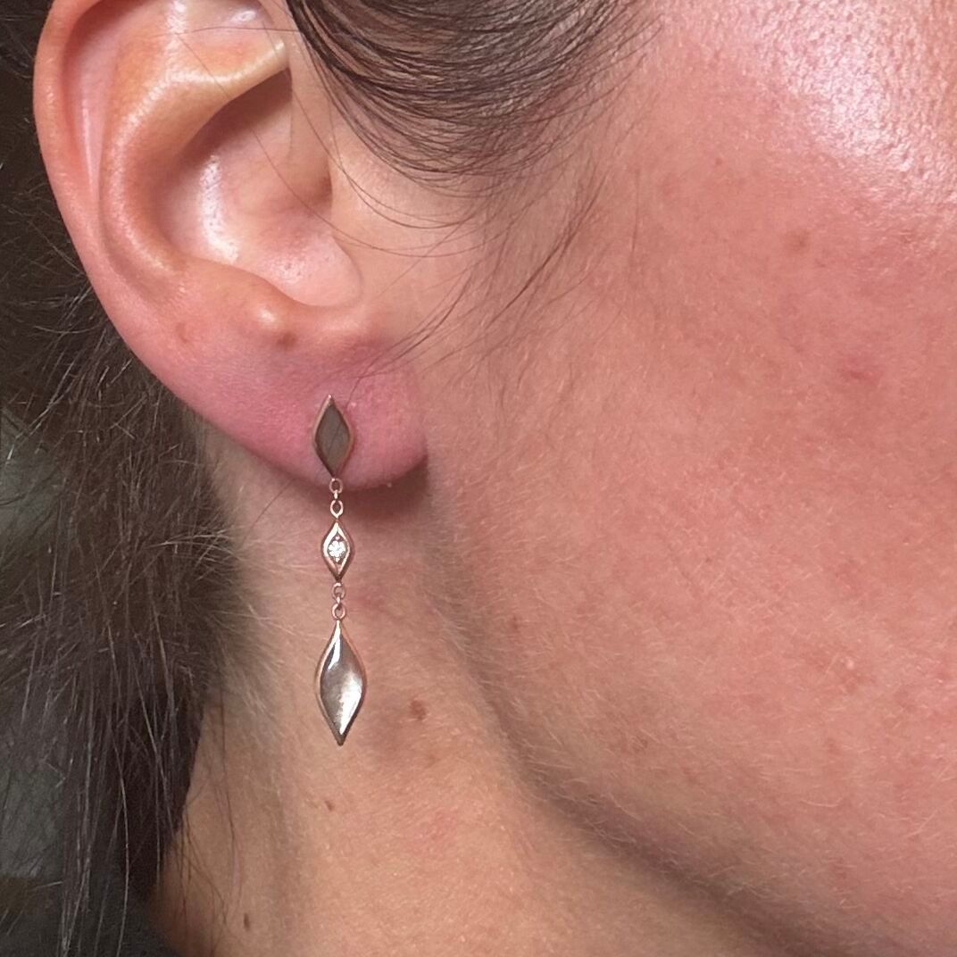 Kabana 14K Rose Gold Mother of Pearl Diamond Drop Earrings