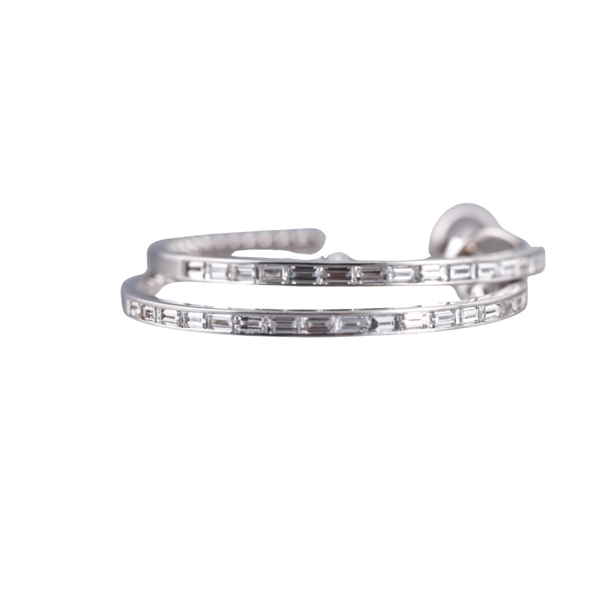 Marli 18k White Gold Diamond Hoop Earrings