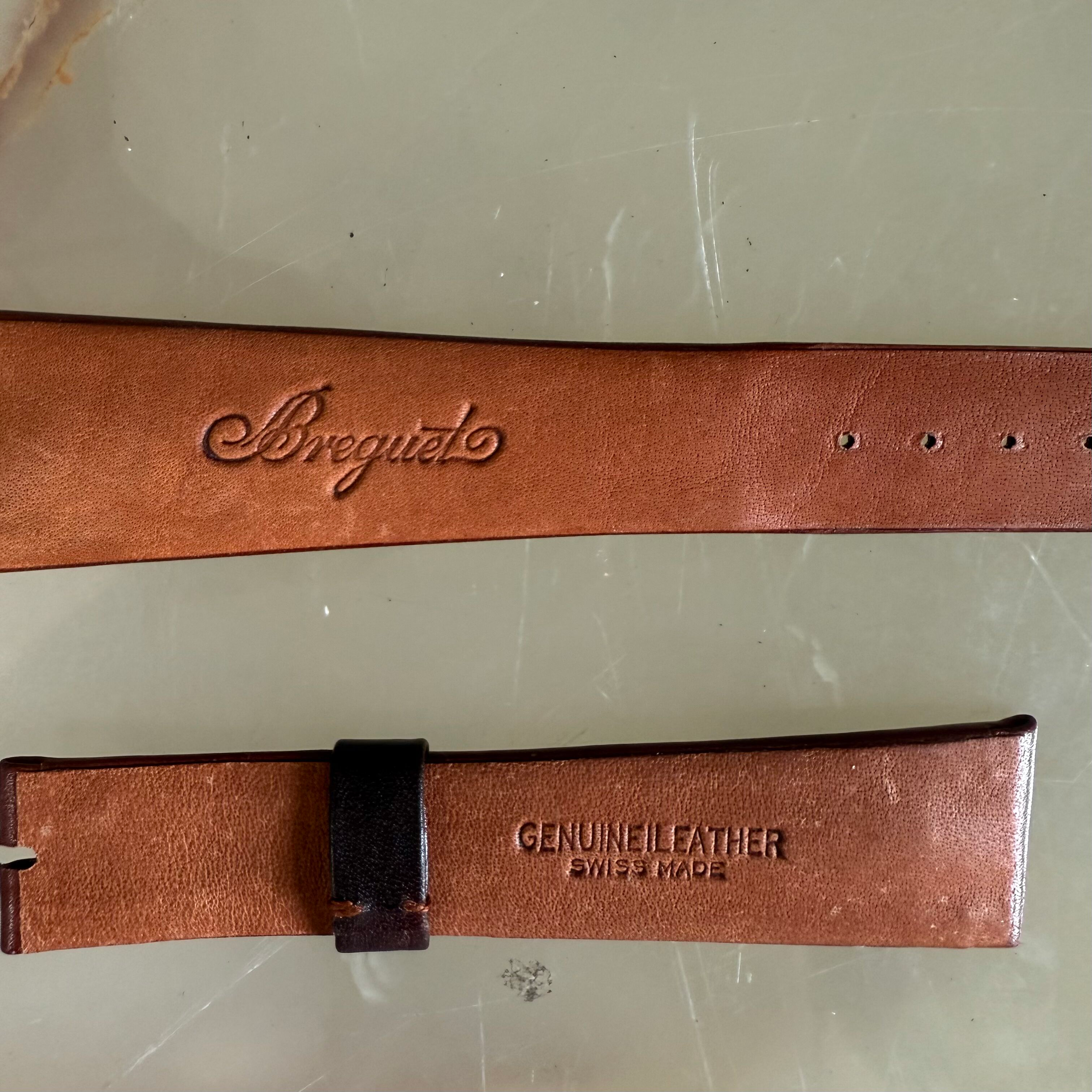 Authentic Breguet Brown Genuine Leather Watch Strap Band 22mm