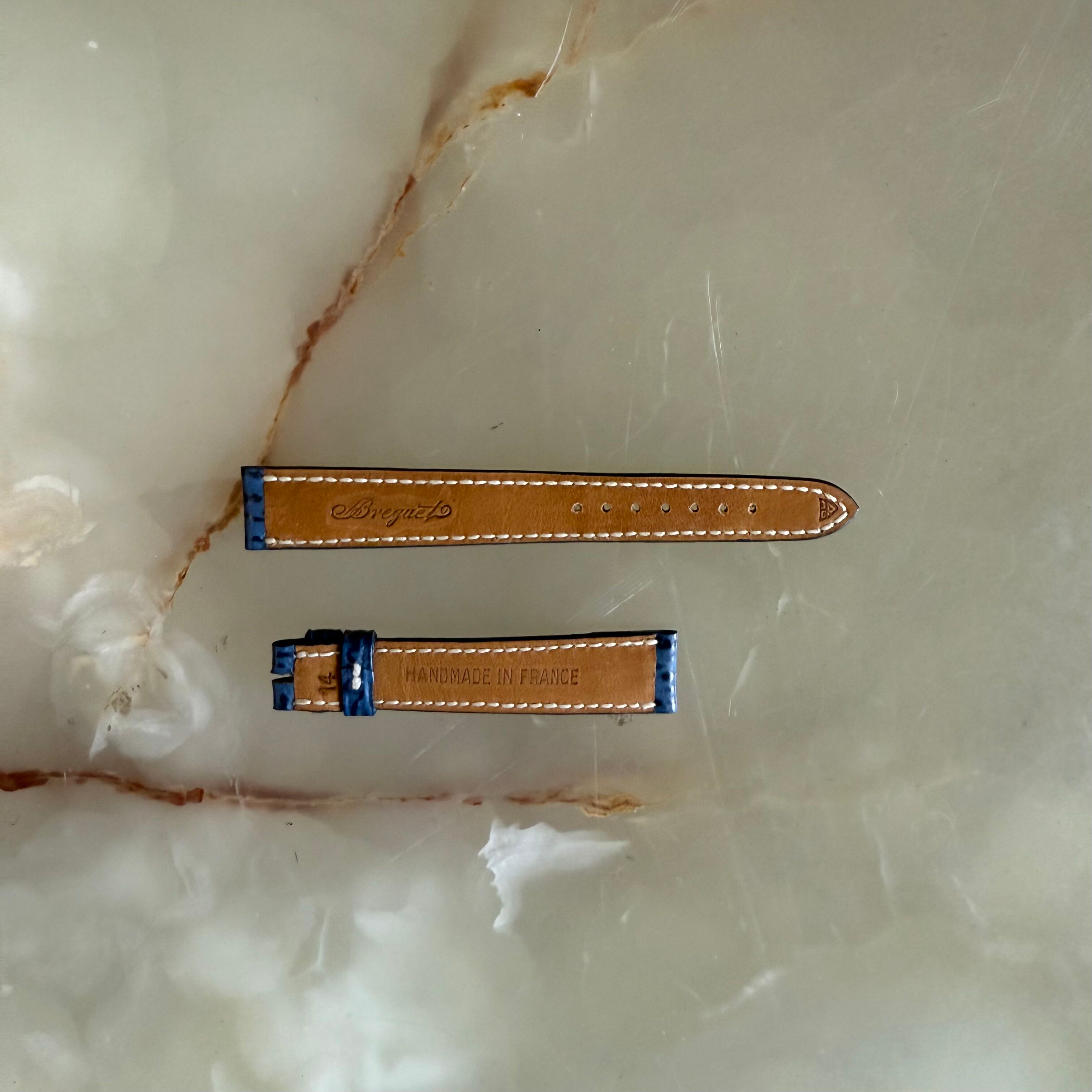 Authentic Breguet Blue Shark Watch Strap Band 15mm Padded & Stitched
